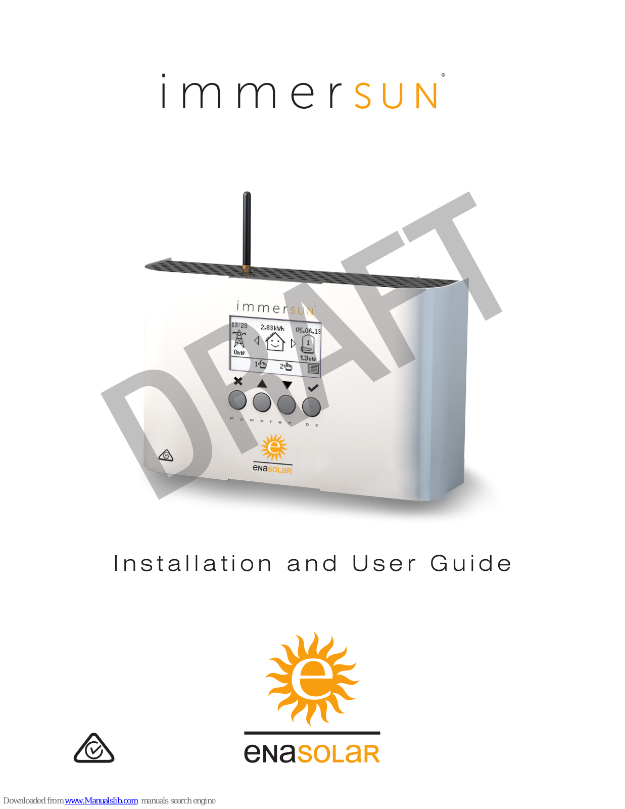 EnaSolar immerSUN Installation And User Manual