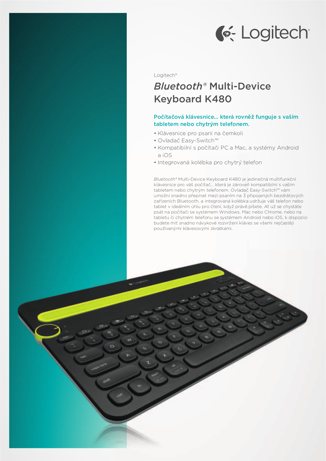 Logitech K480 Product sheet