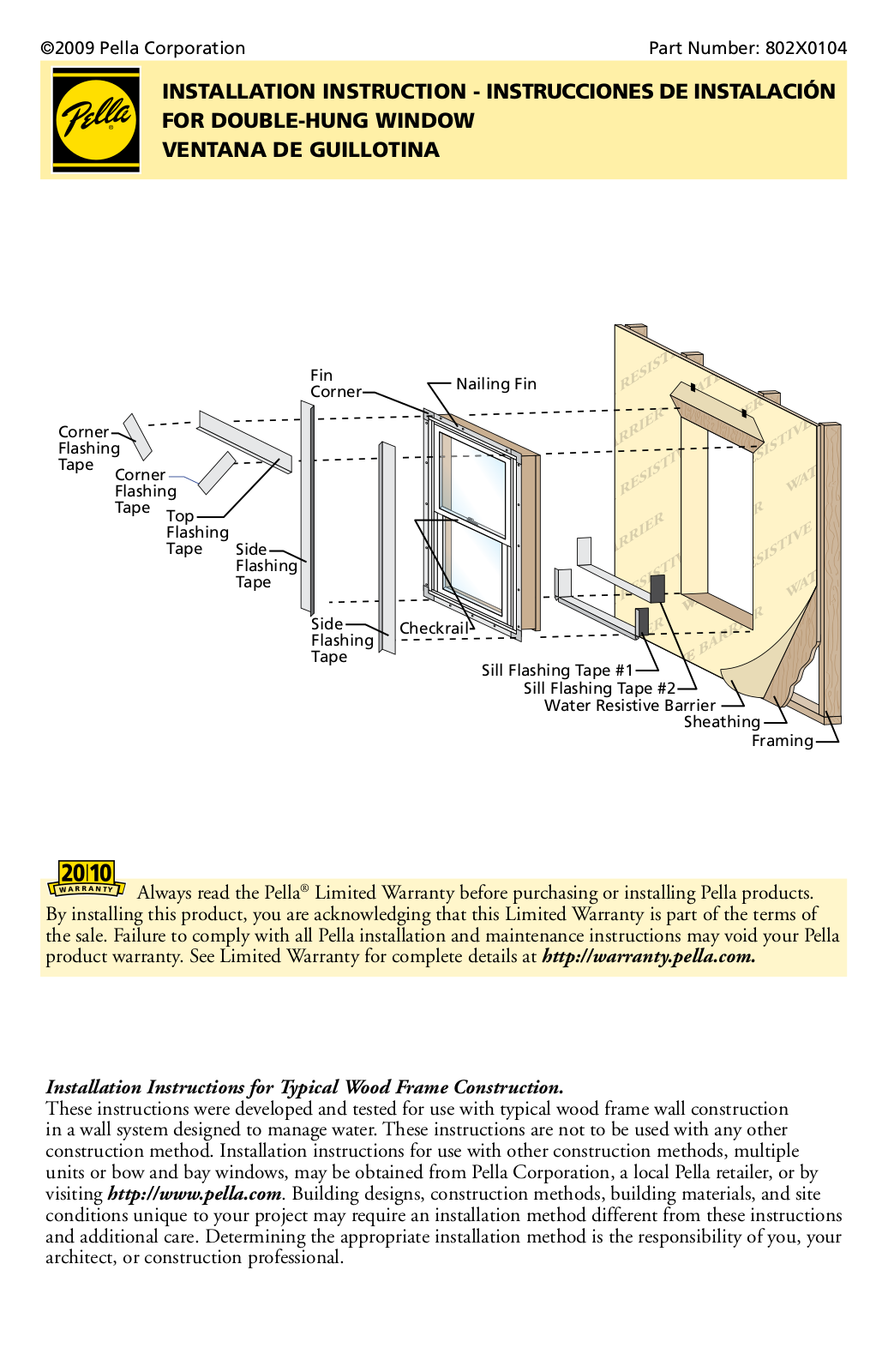 Pella 802X0104 User Manual