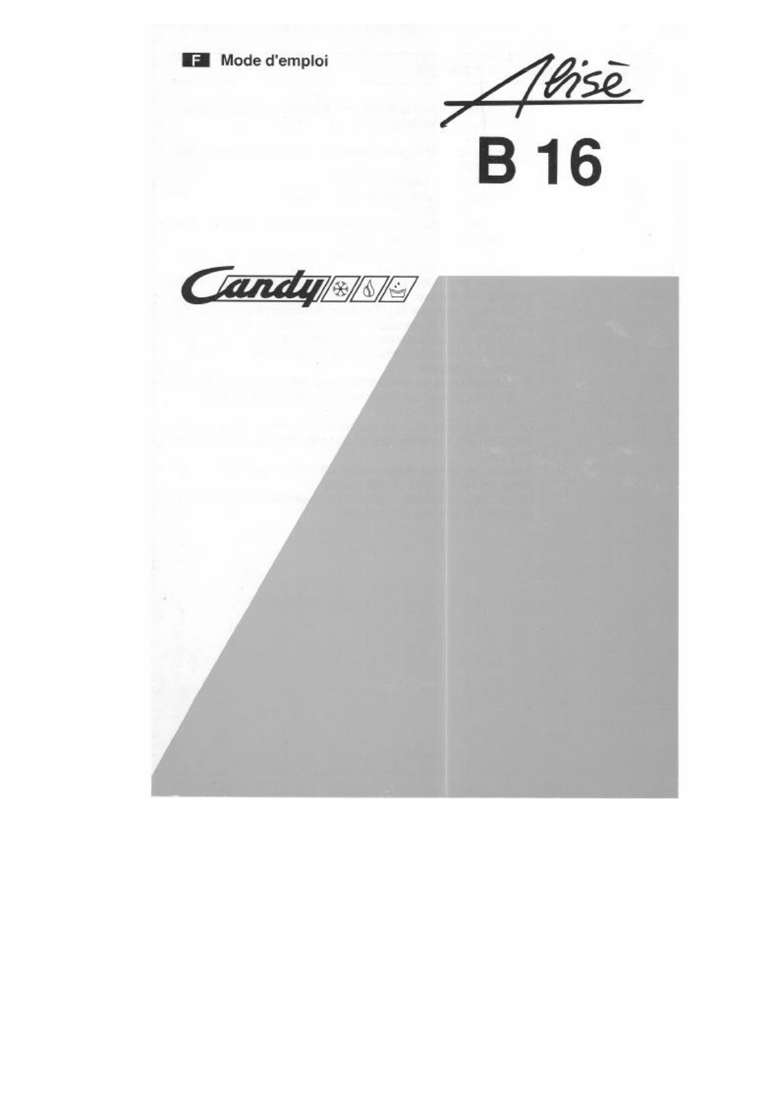 Candy ALISE B 16 User Manual