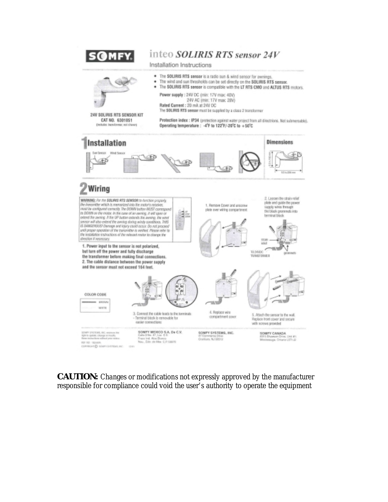 Somfy Systems RTS User Manual