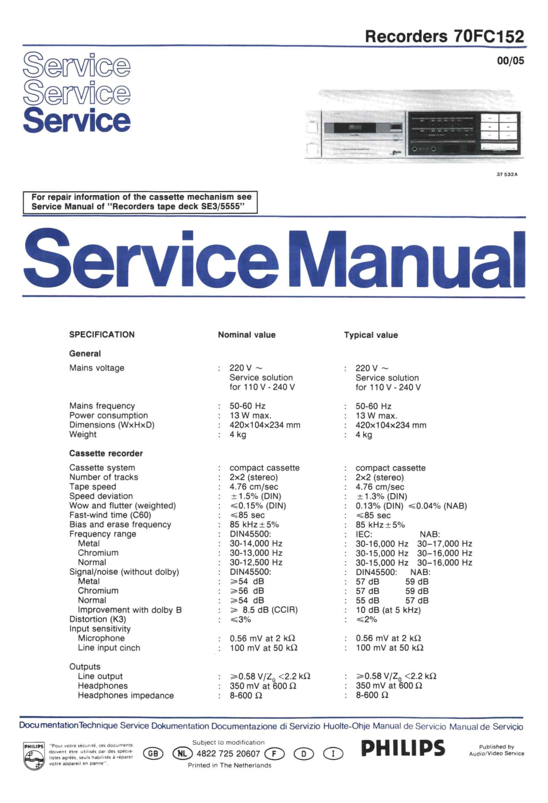 Philips FC-152 Service Manual