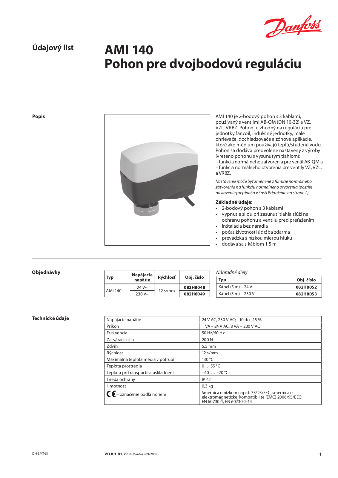 Danfoss AMI 140 Data sheet