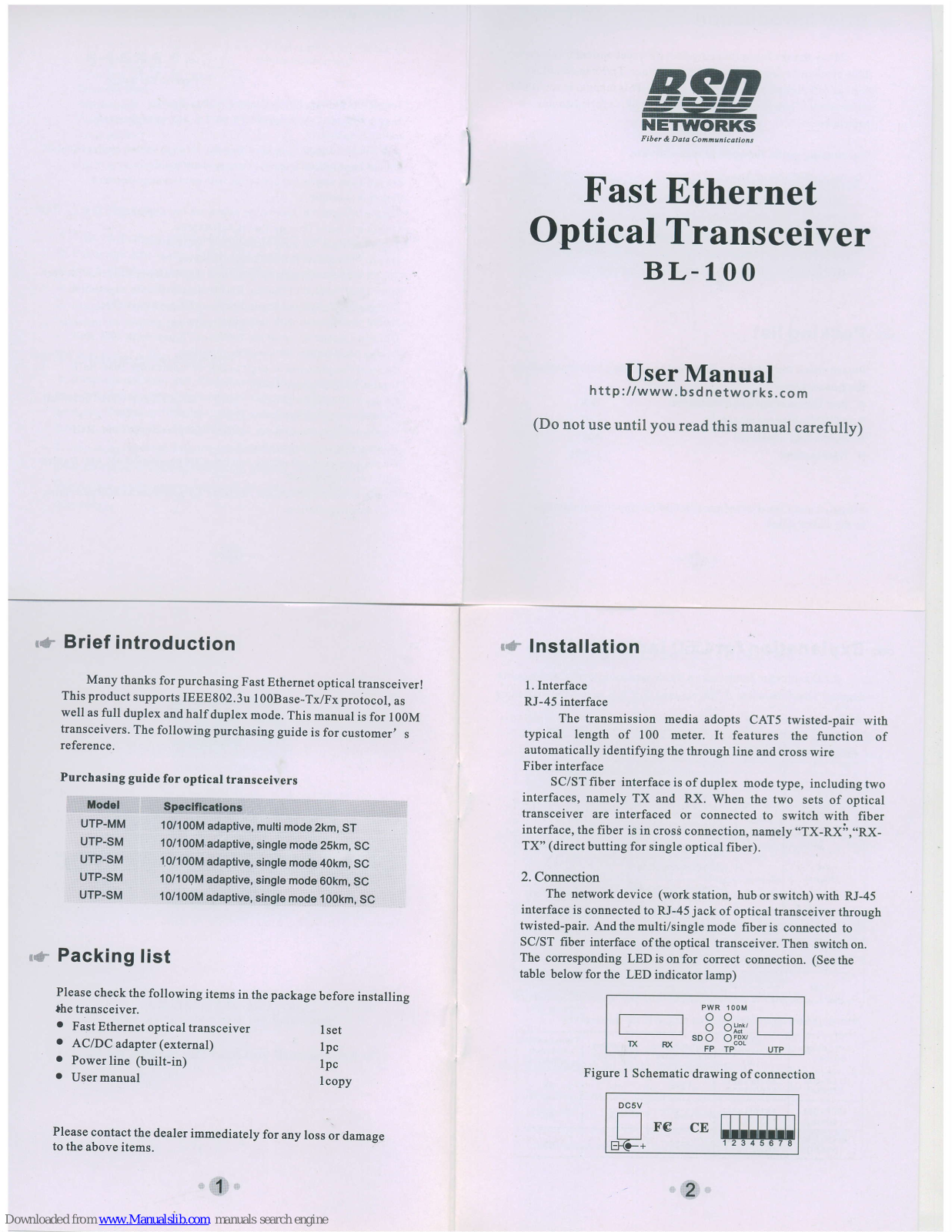 BSD BL-100 User Manual - ManualMachine.com