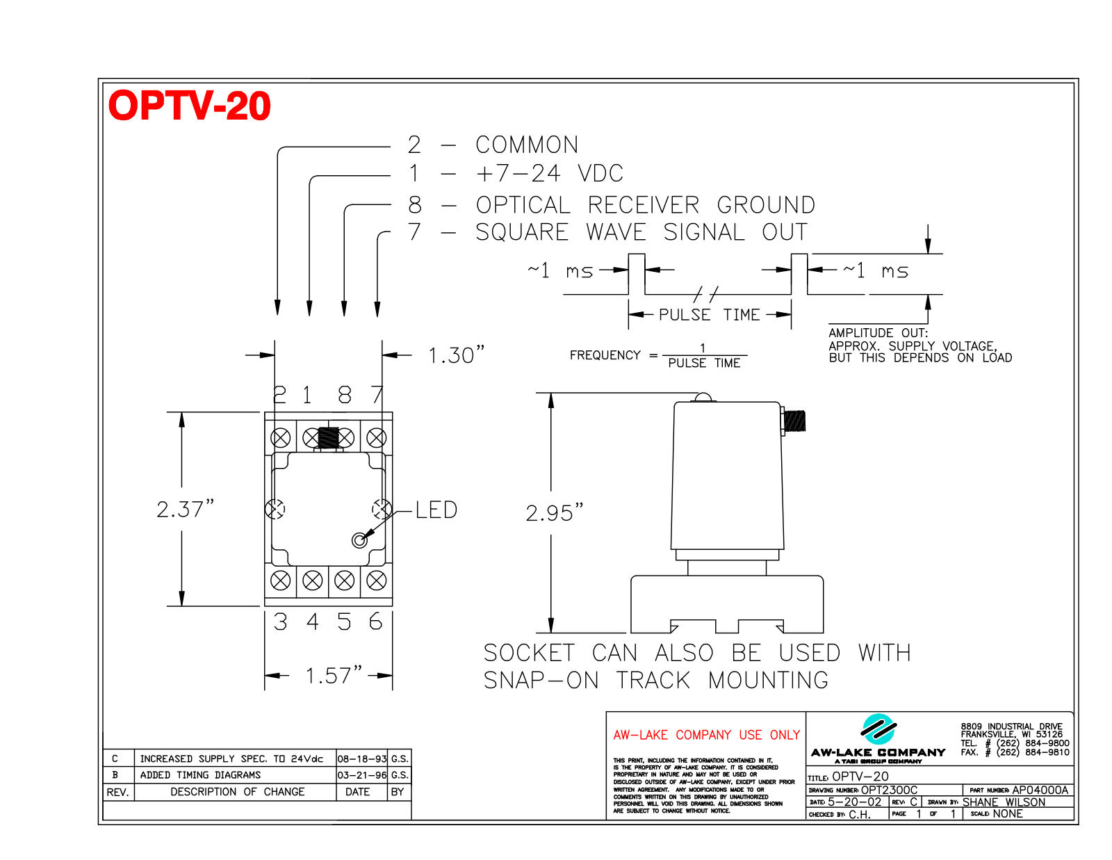 AW-Lake OPTV-20 Drawing