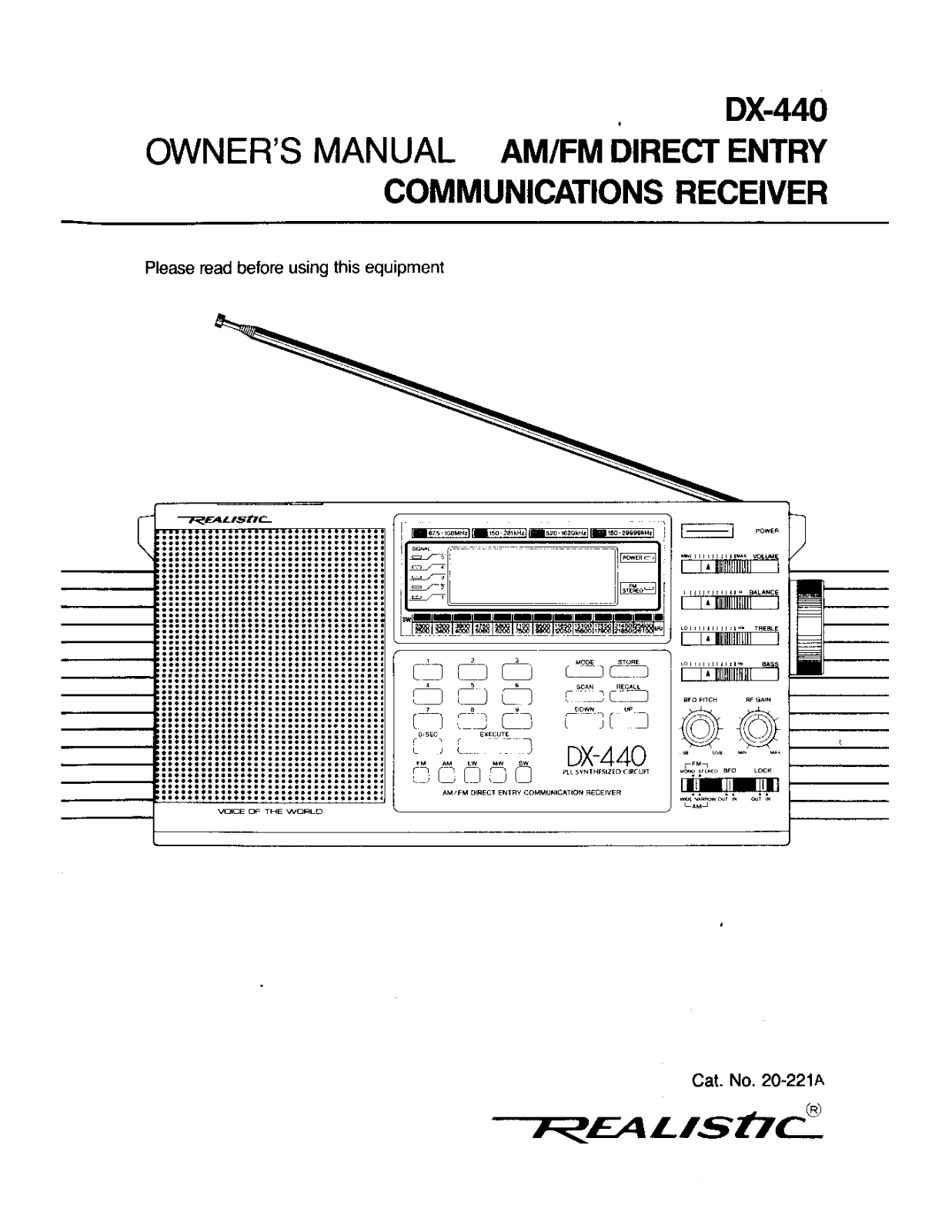 Radioshack DX-440 Manual