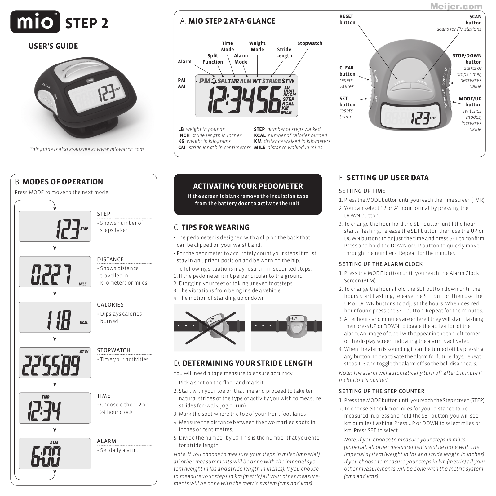 Mio STEP 2, STEP 3 User Manual