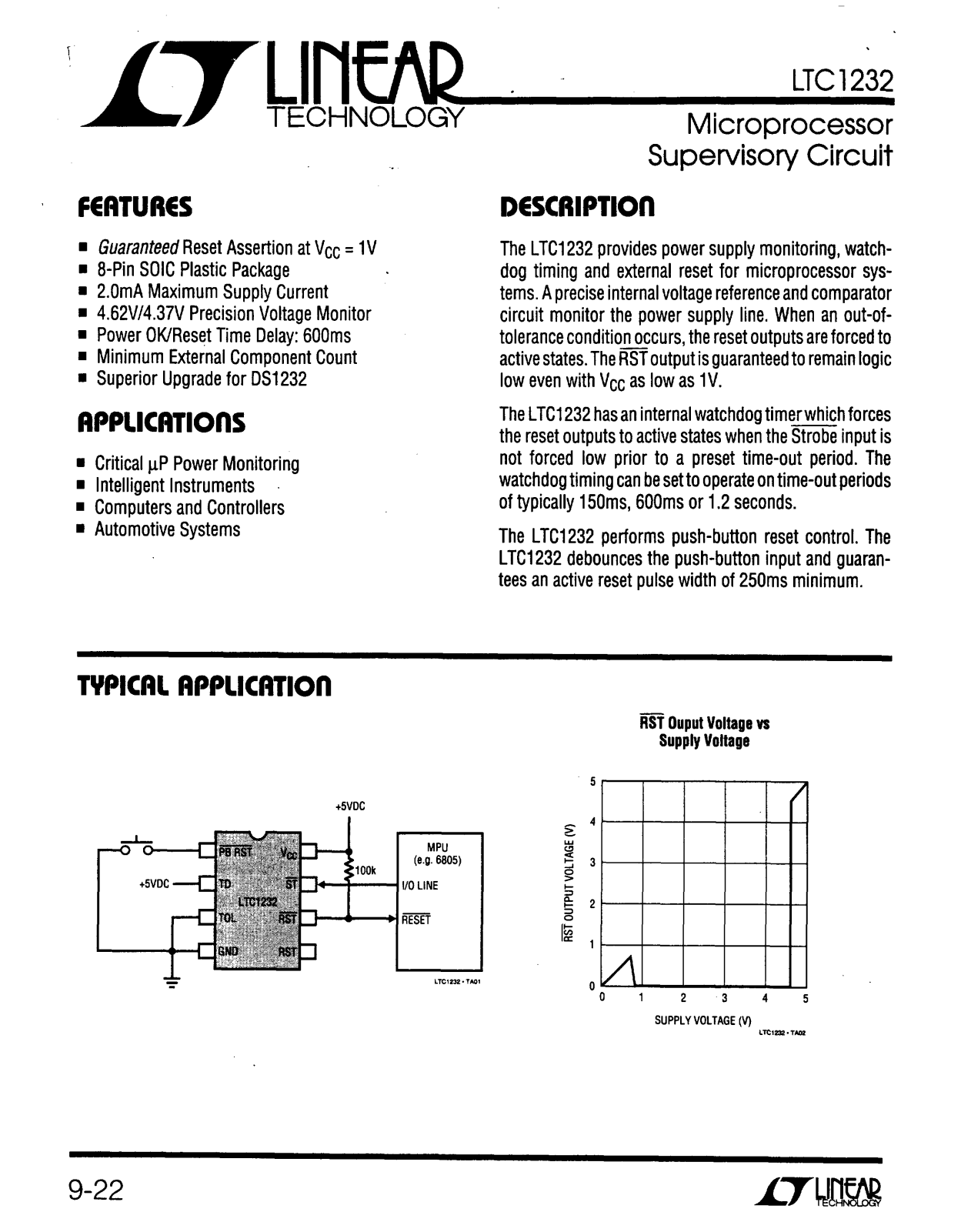 Linear Technology LTC1232 Datasheet