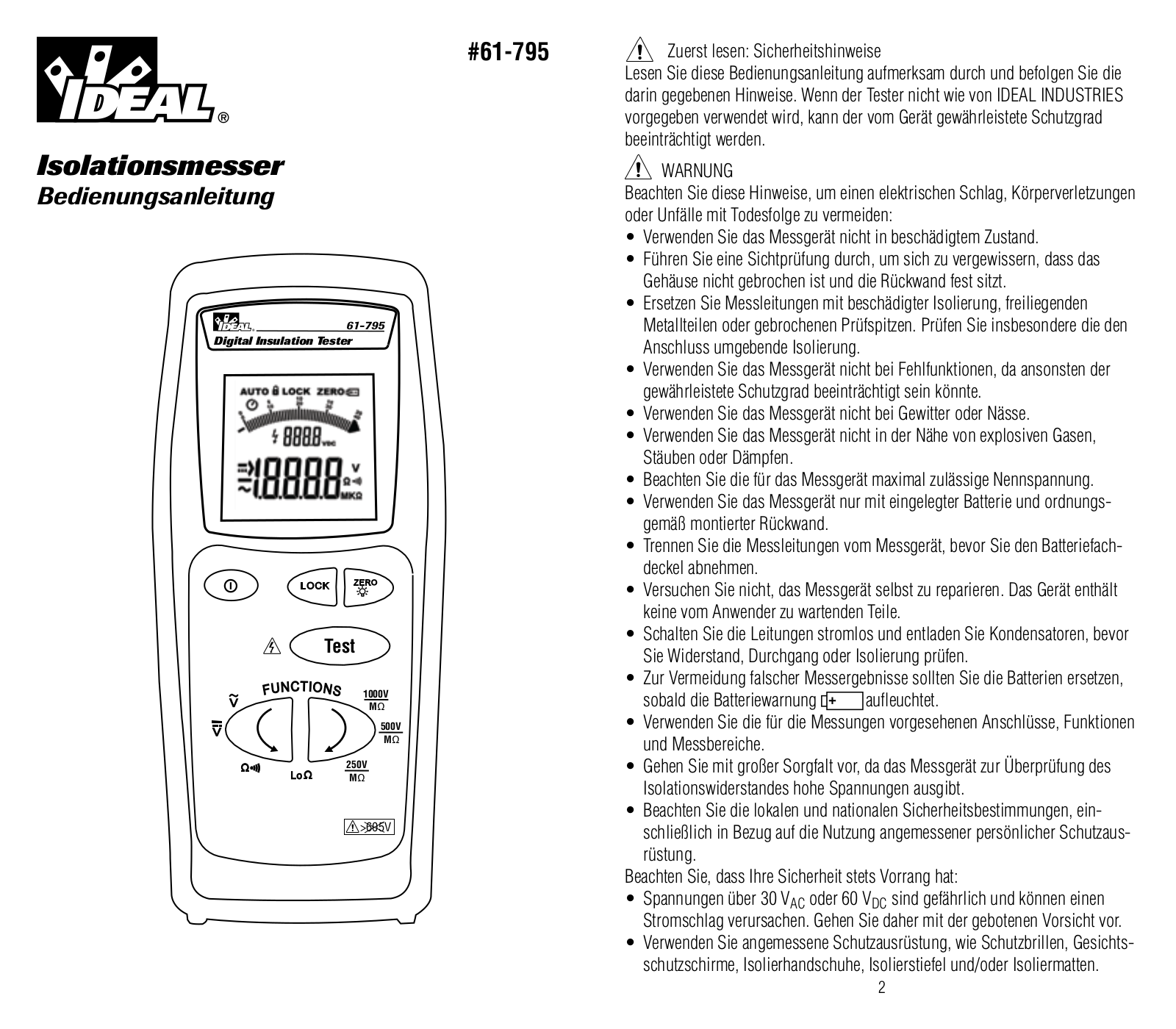 IDEAL Electrical 61-795 User Manual