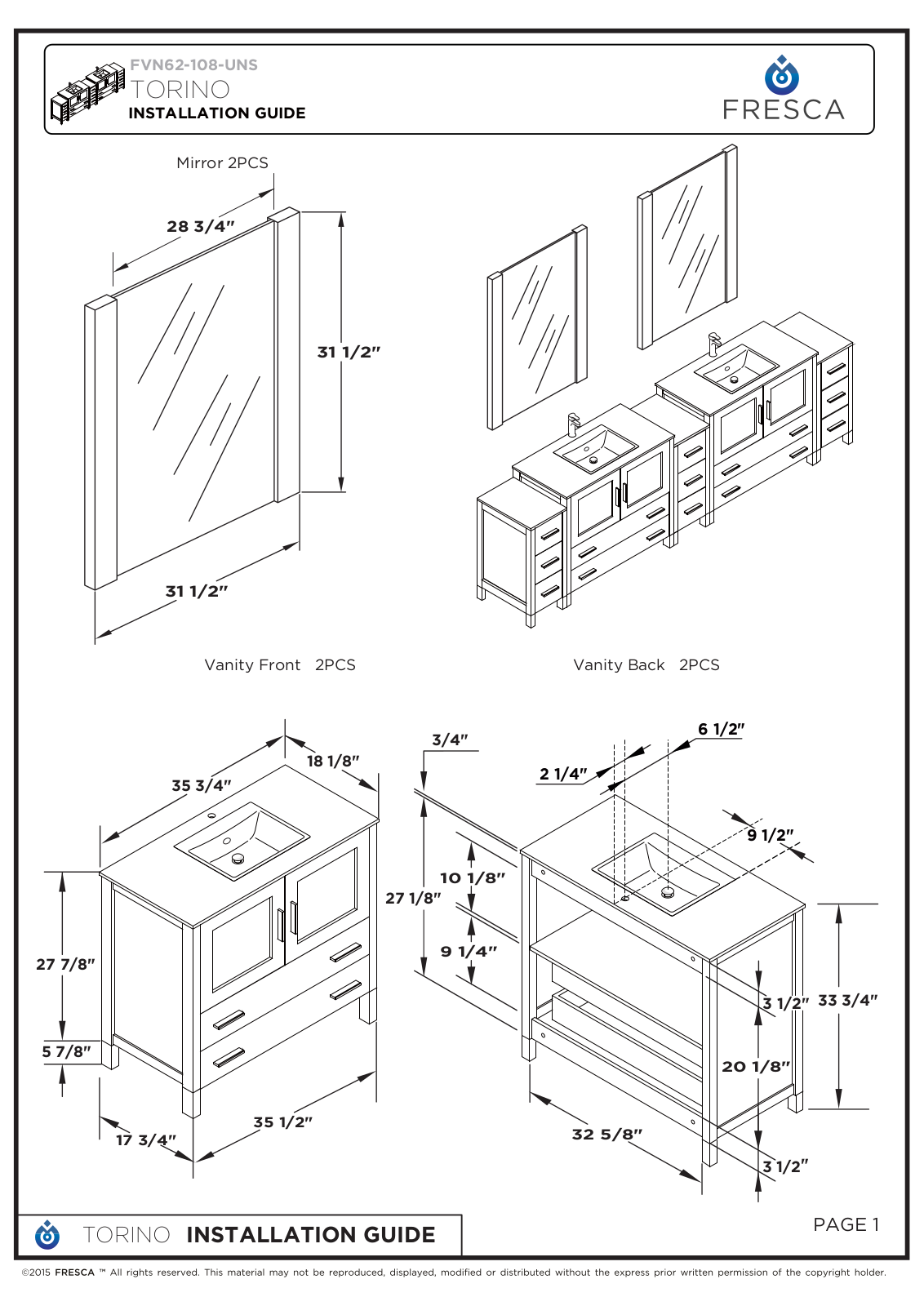 Fresca FBH1863 Installation & Assembly - ManualMachine.com
