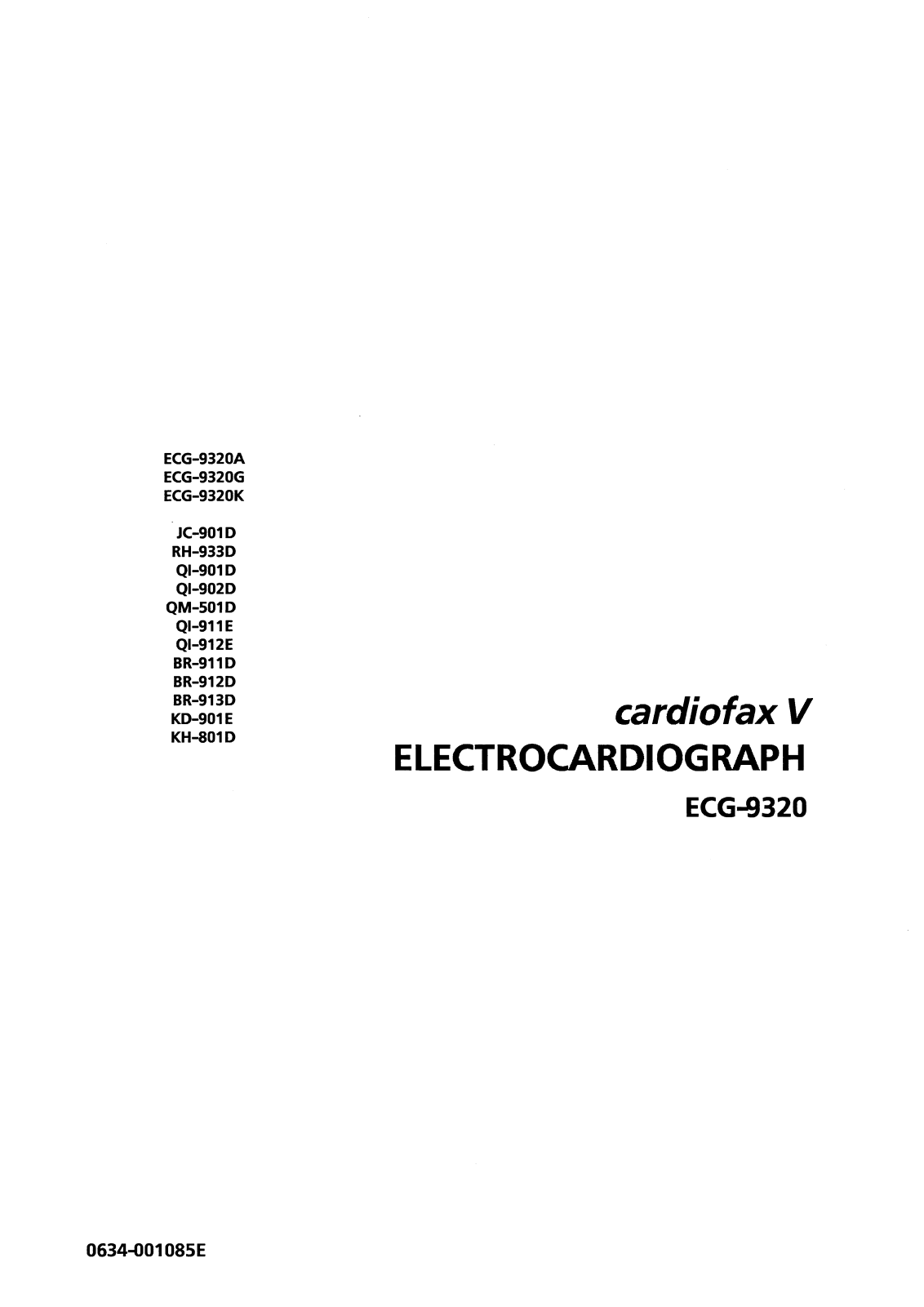 NIHON KOHDEN V ECG 9320 User manual