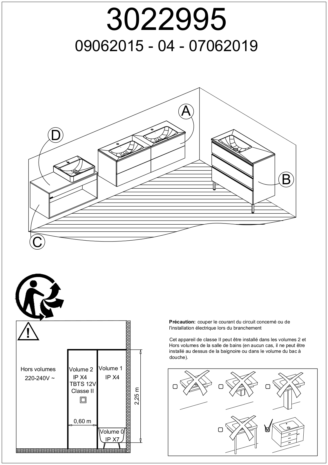 Jacob Delafon VOX EB2030-RA-E16, VOX EB2045-RA-N18, VOX EB2045-RA-G80, VOX EB2041-RA-N18, VOX EB2021-RA-N29 Assembly guide