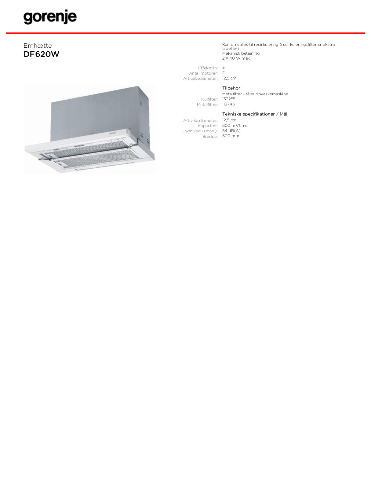 Gorenje DF620W BROCHURE