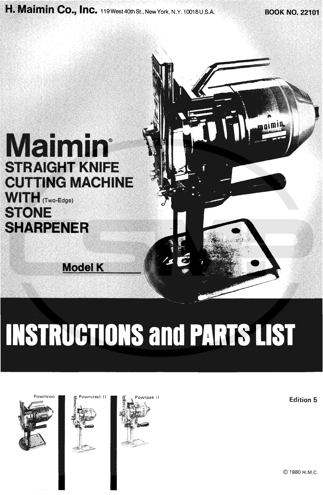 Maimin MODEL K Parts Book