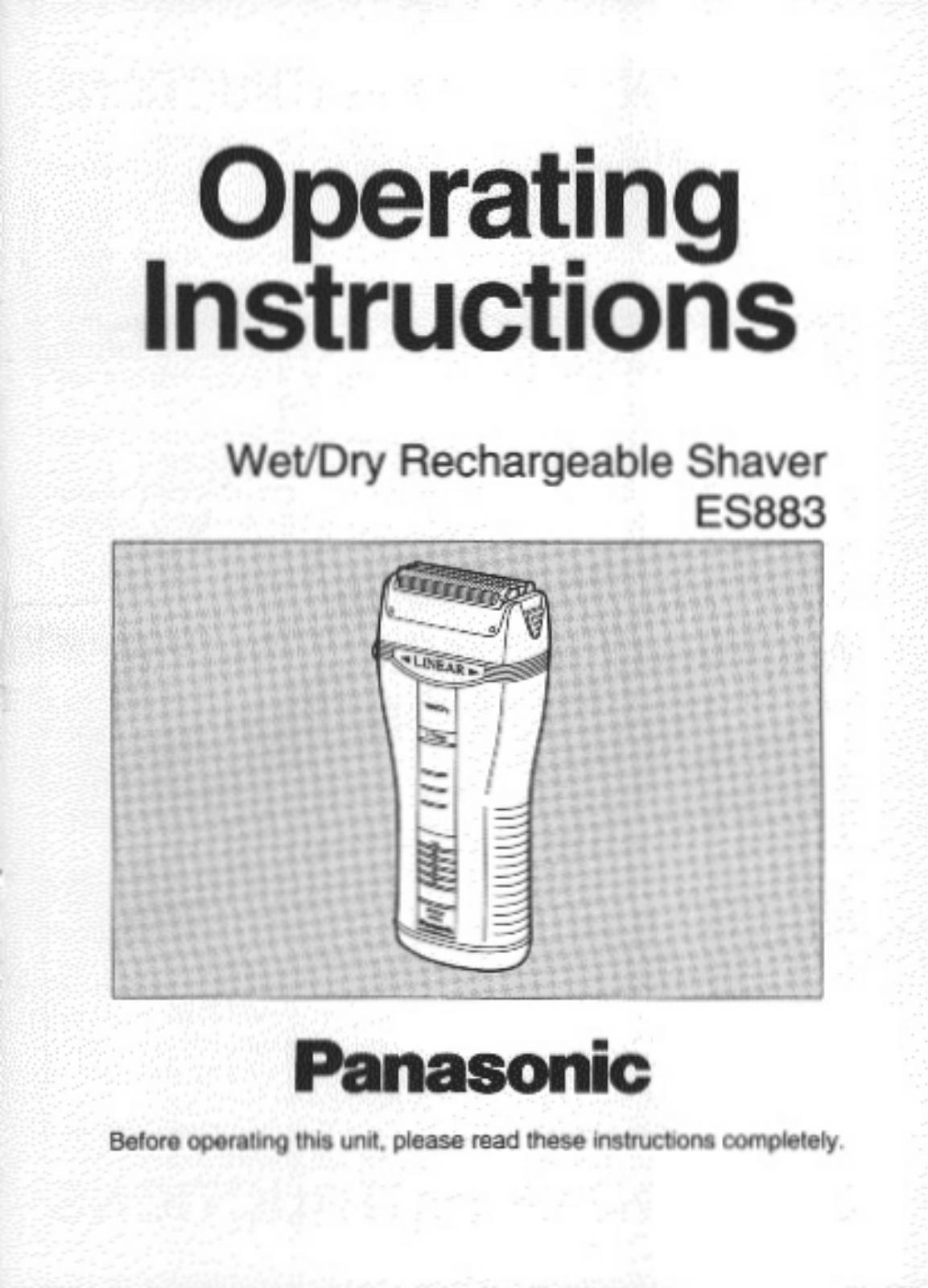 Panasonic ES-883 User Manual