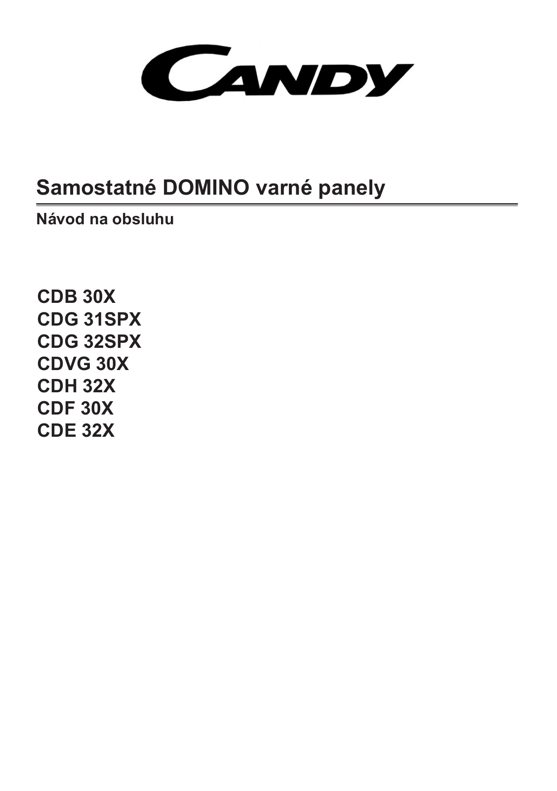 Candy CDE32, CDG32 User Manual