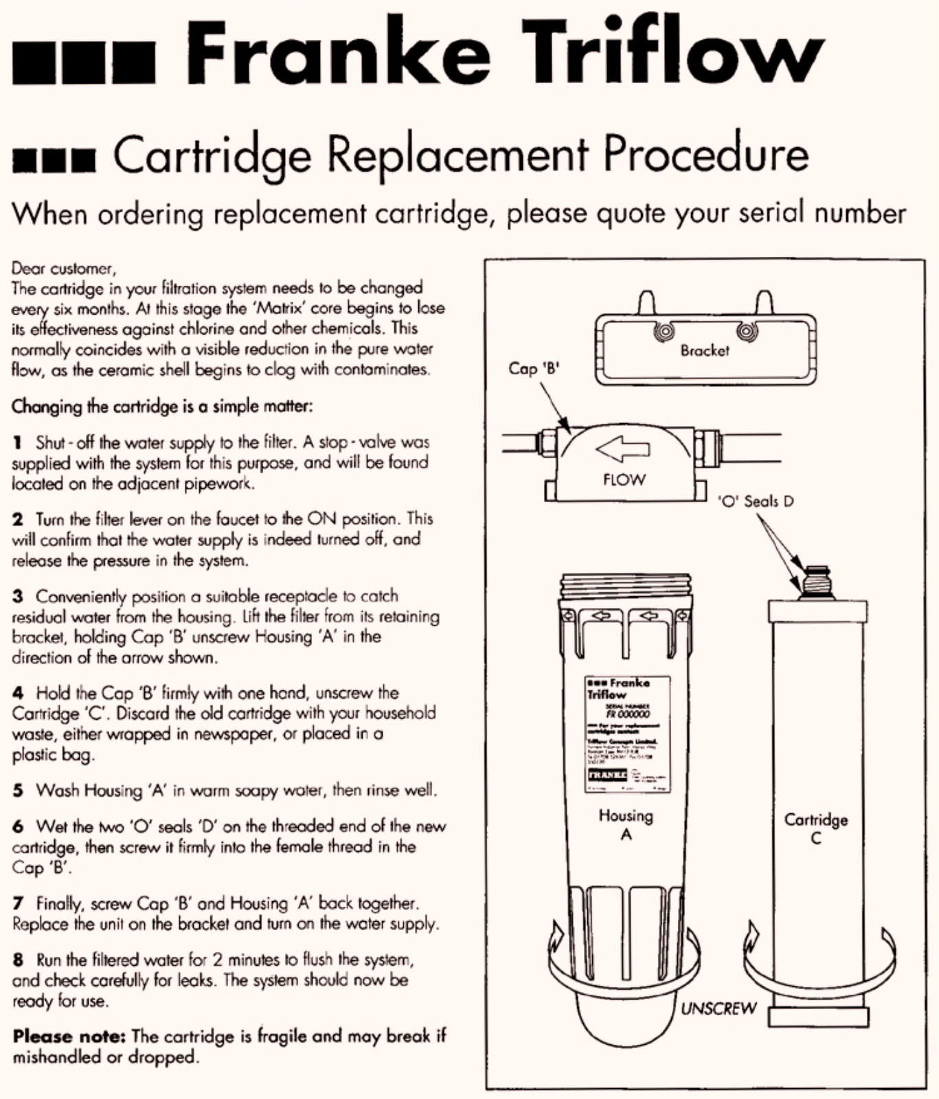 Franke FRX02 Installation manual