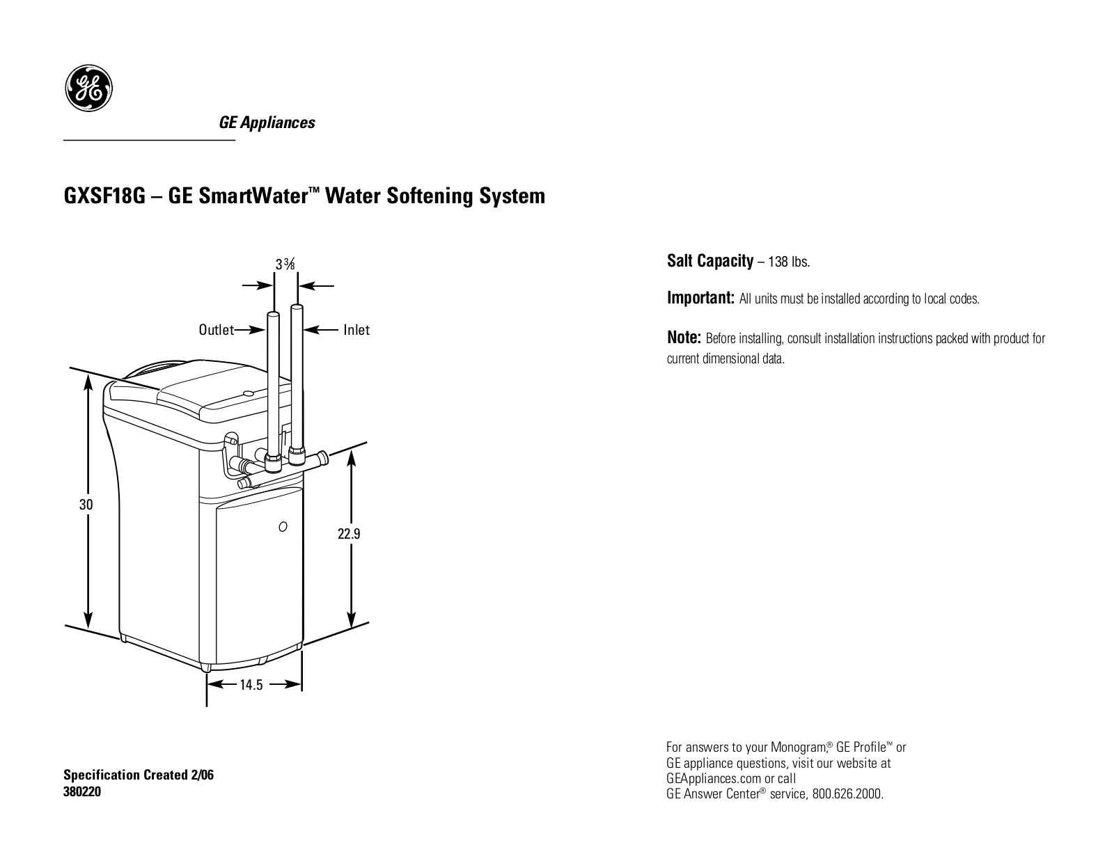 GE GXSF18G User Manual