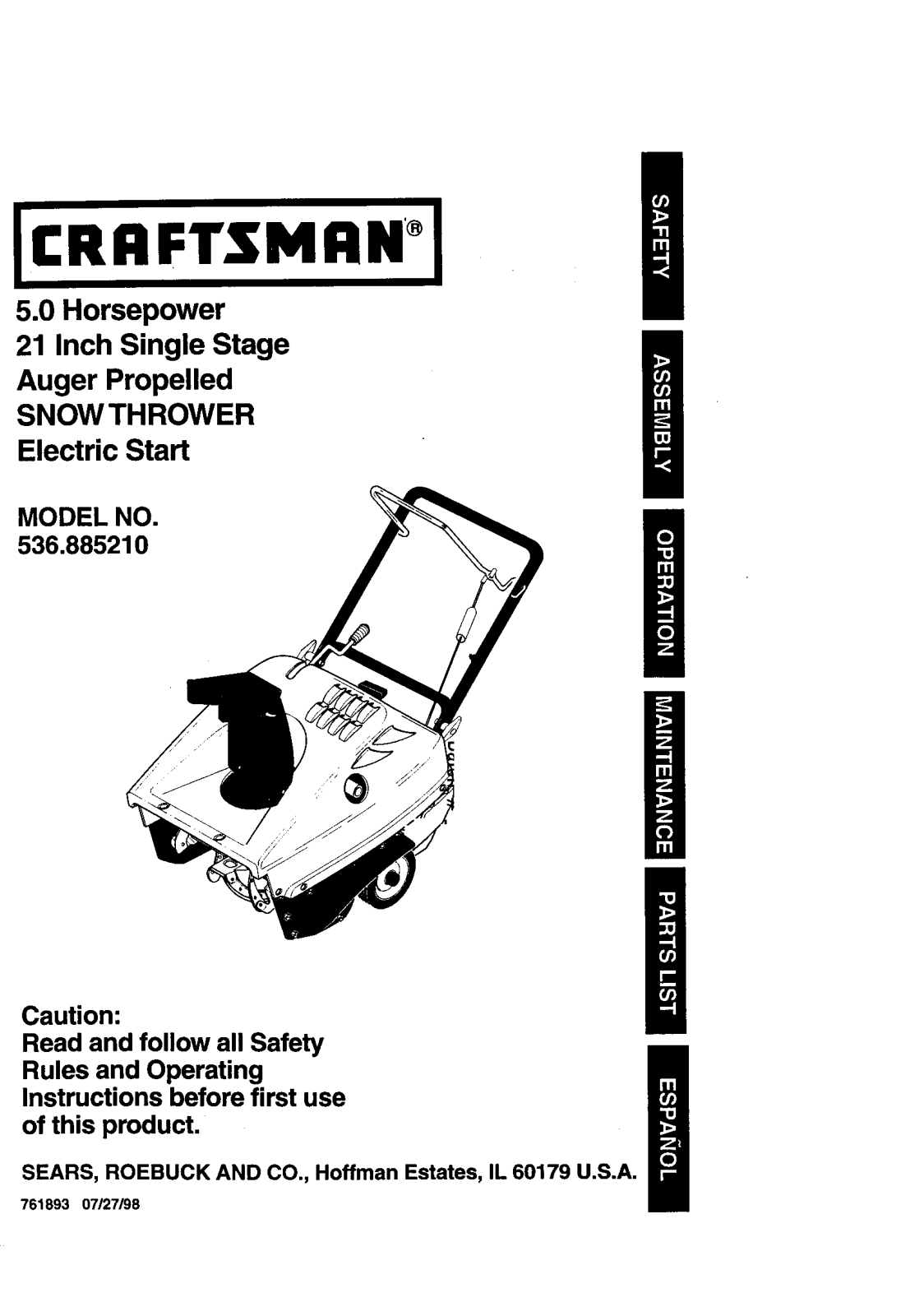Craftsman 536.88521 User Manual - ManualMachine.com