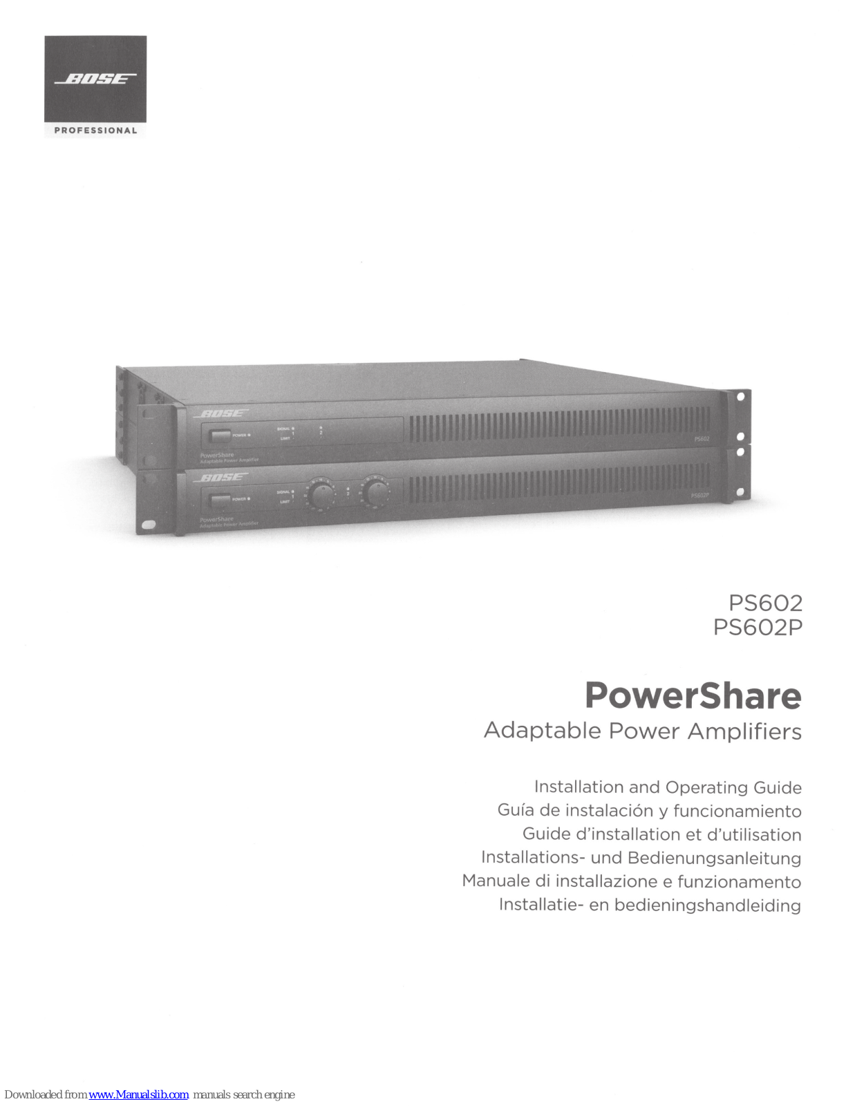 Bose PowerShare PS602, PowerShare PS602P Installation And Operating Manual