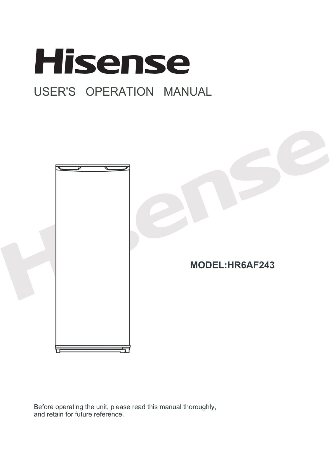 Hisense HR6AF243 User Manual