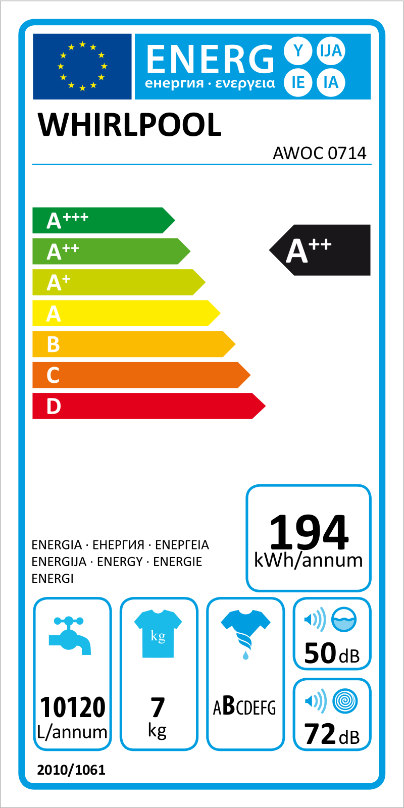 Whirlpool AWOC 0714 User Manual