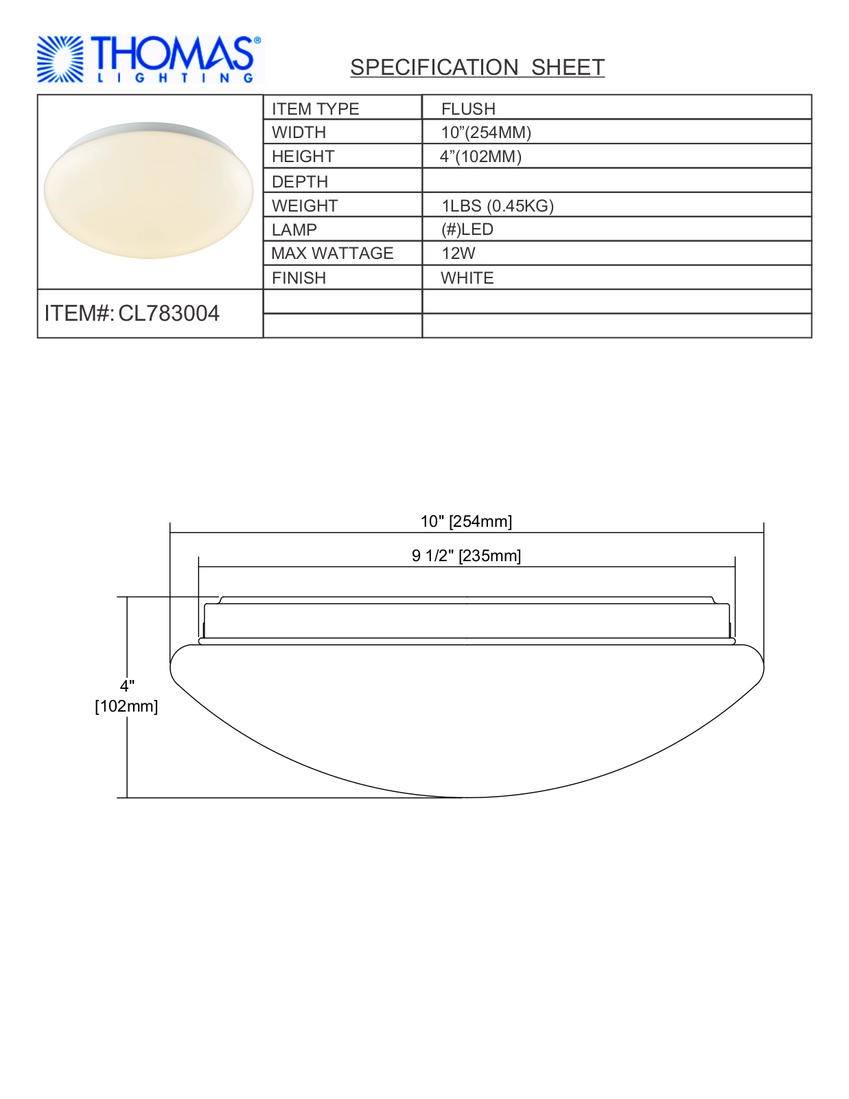 Thomas Lighting CL783004 User Manual - ManualMachine.com