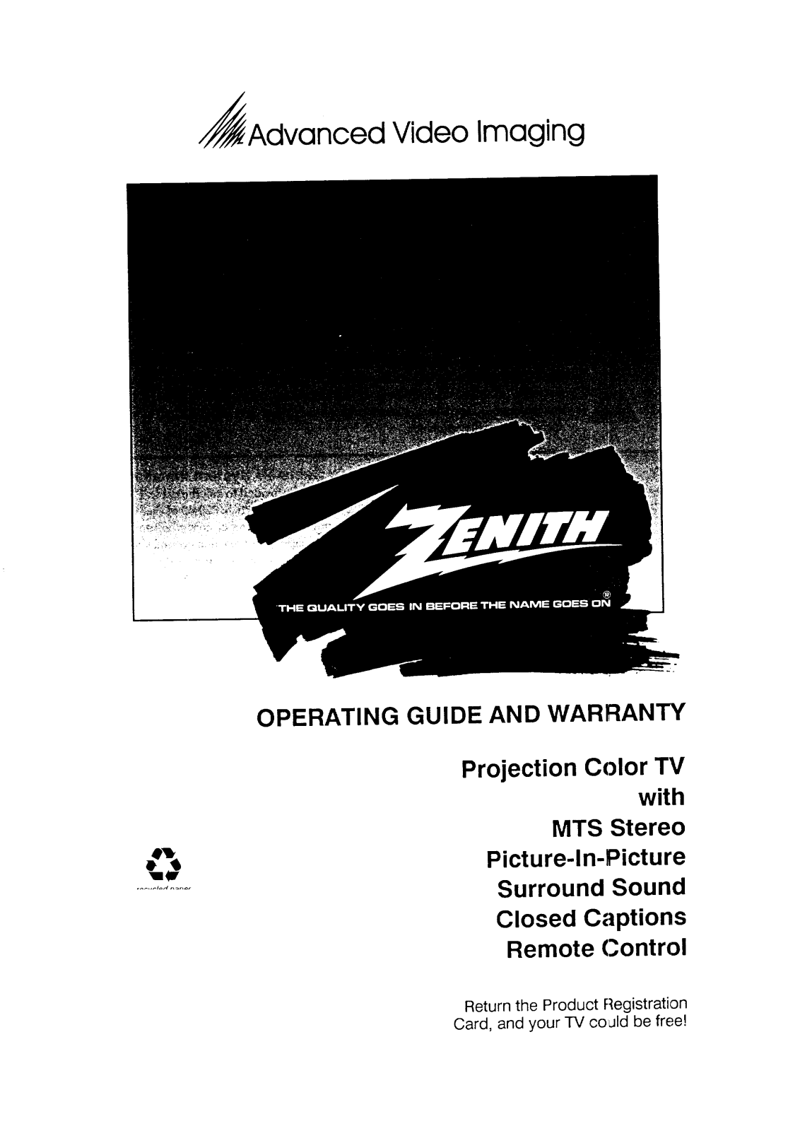 Zenith PV4661LK, PV4661BG, PV4661LK7 Owner’s Manual