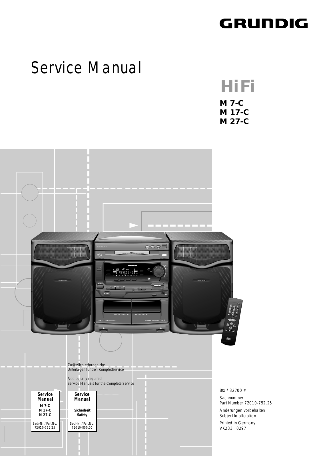 Grundig M-17-C, M-27-C, M-7-C Service manual