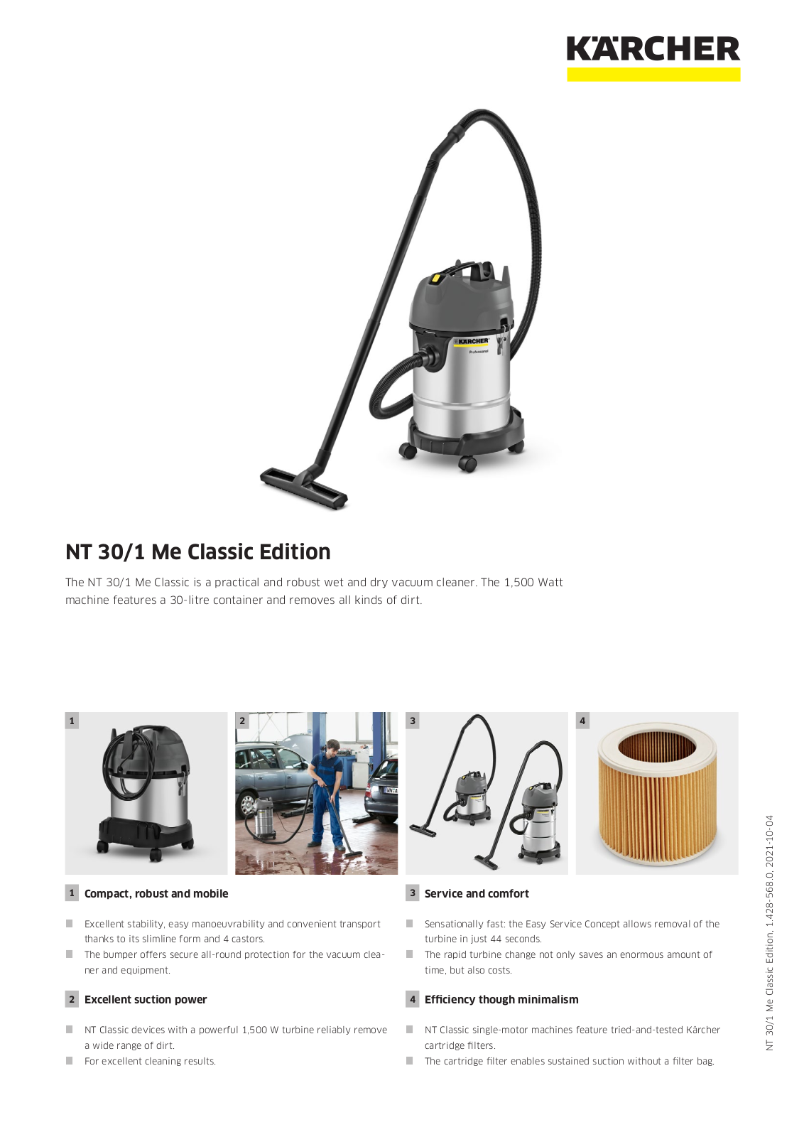 Karcher NT 30/1 Me Classic Edition Specification - ManualMachine.com