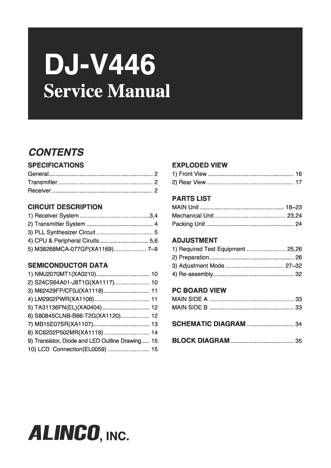 Alinco DJV446SM User Manual