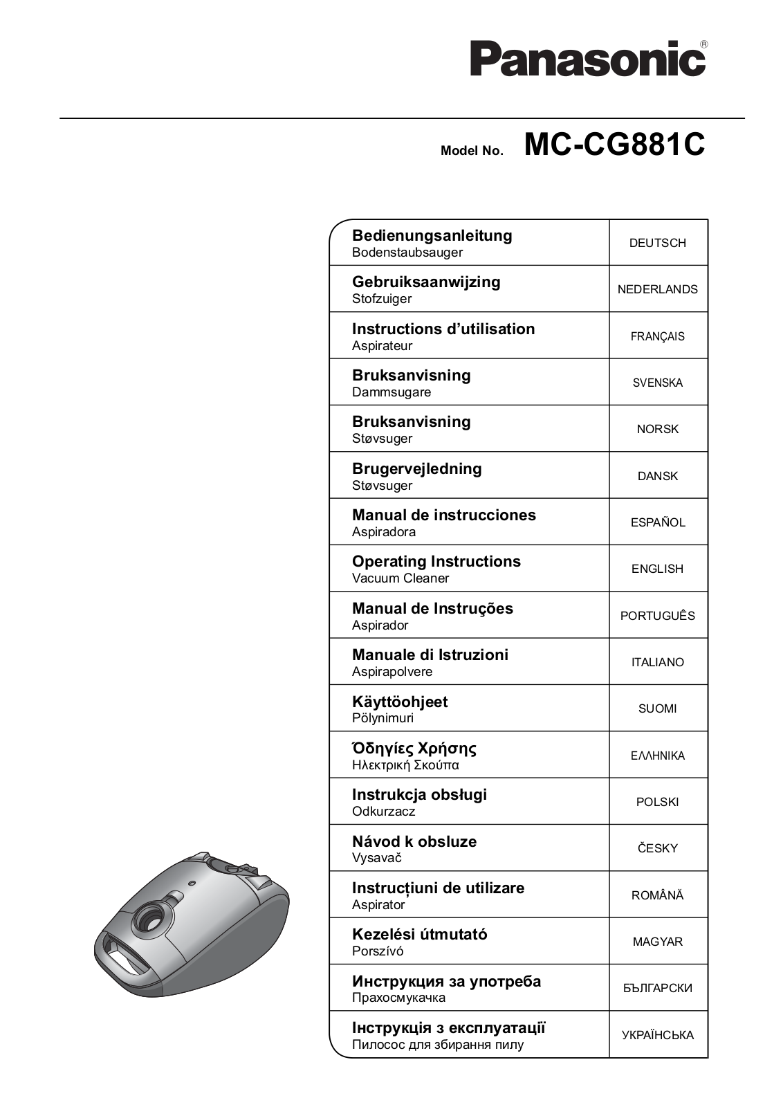 PANASONIC MCCG881 User Manual