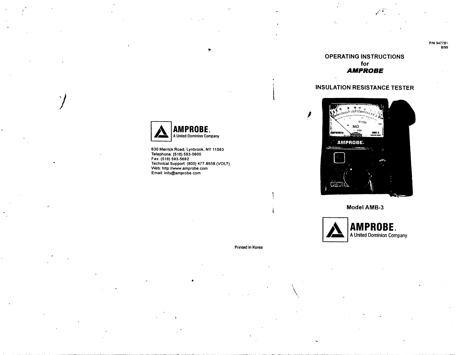 Amprobe AMB-3 Users Manual