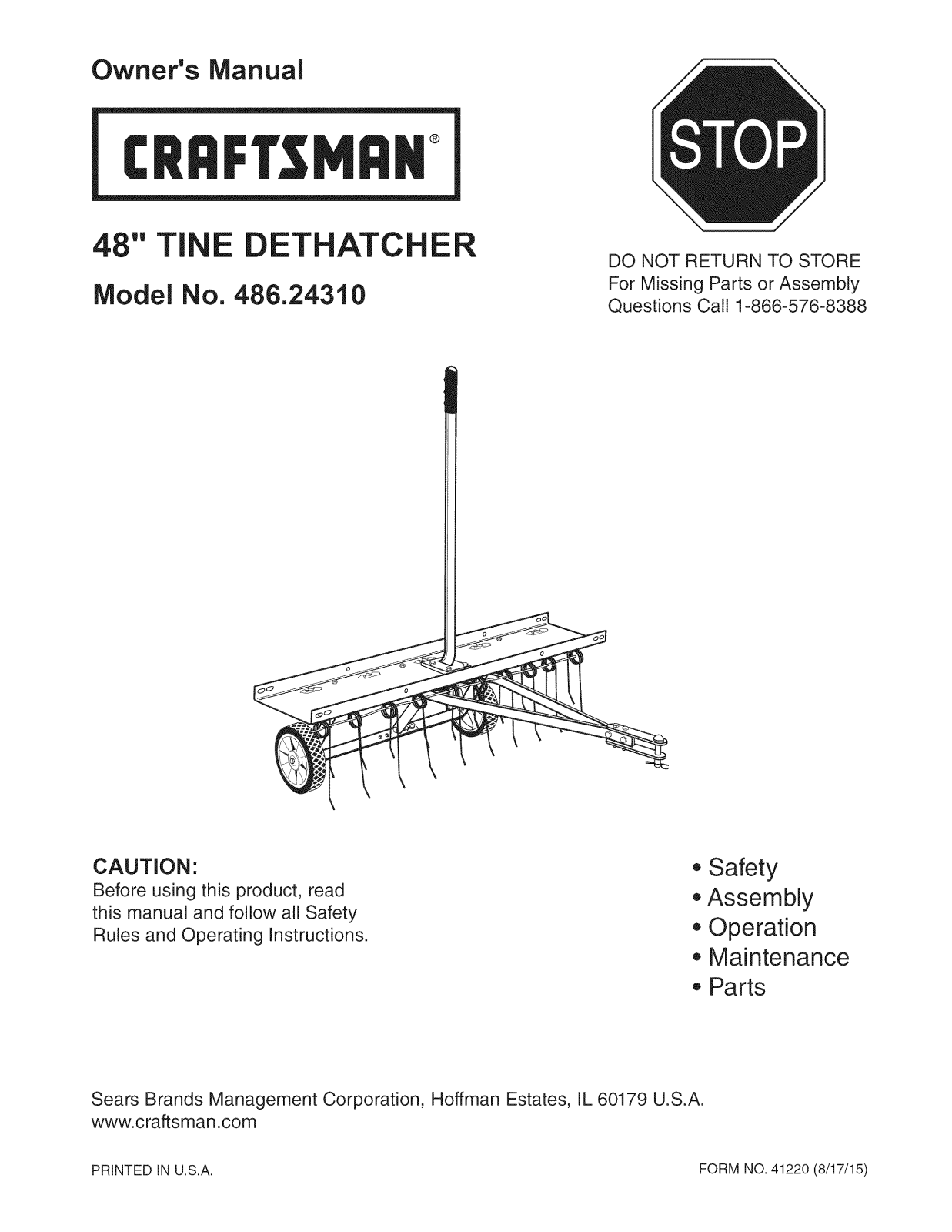 Craftsman 48624310 Owner’s Manual