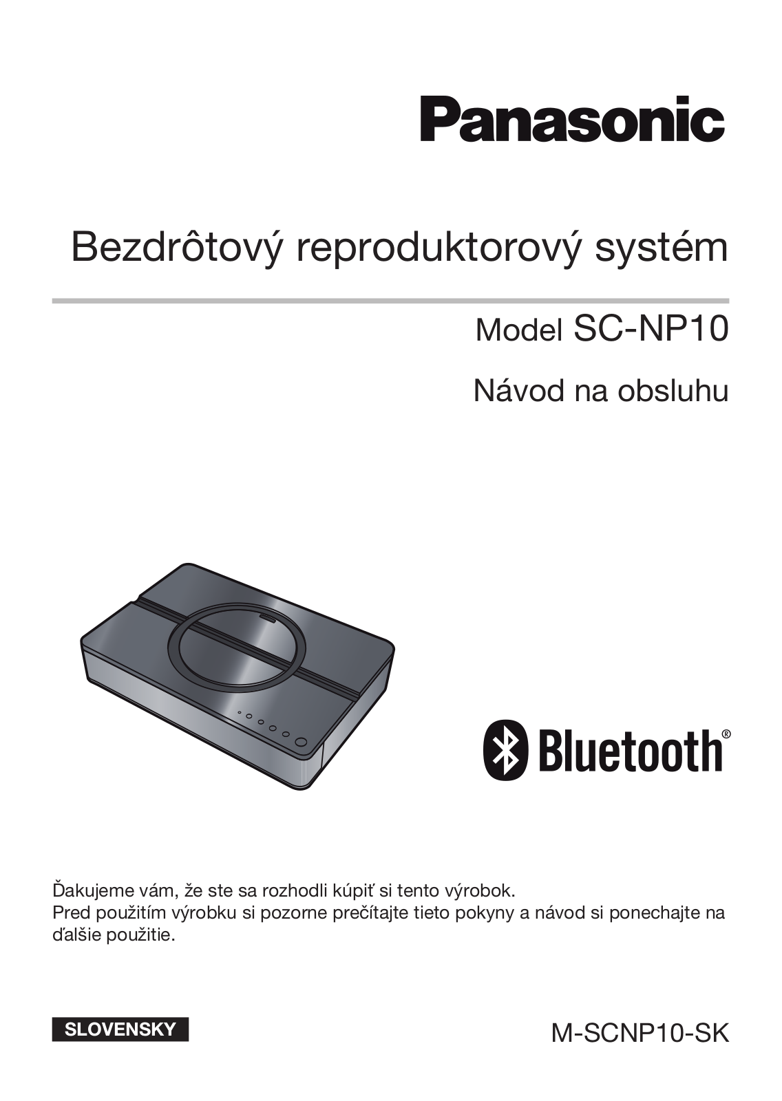 Panasonic SC-NP10 User Manual