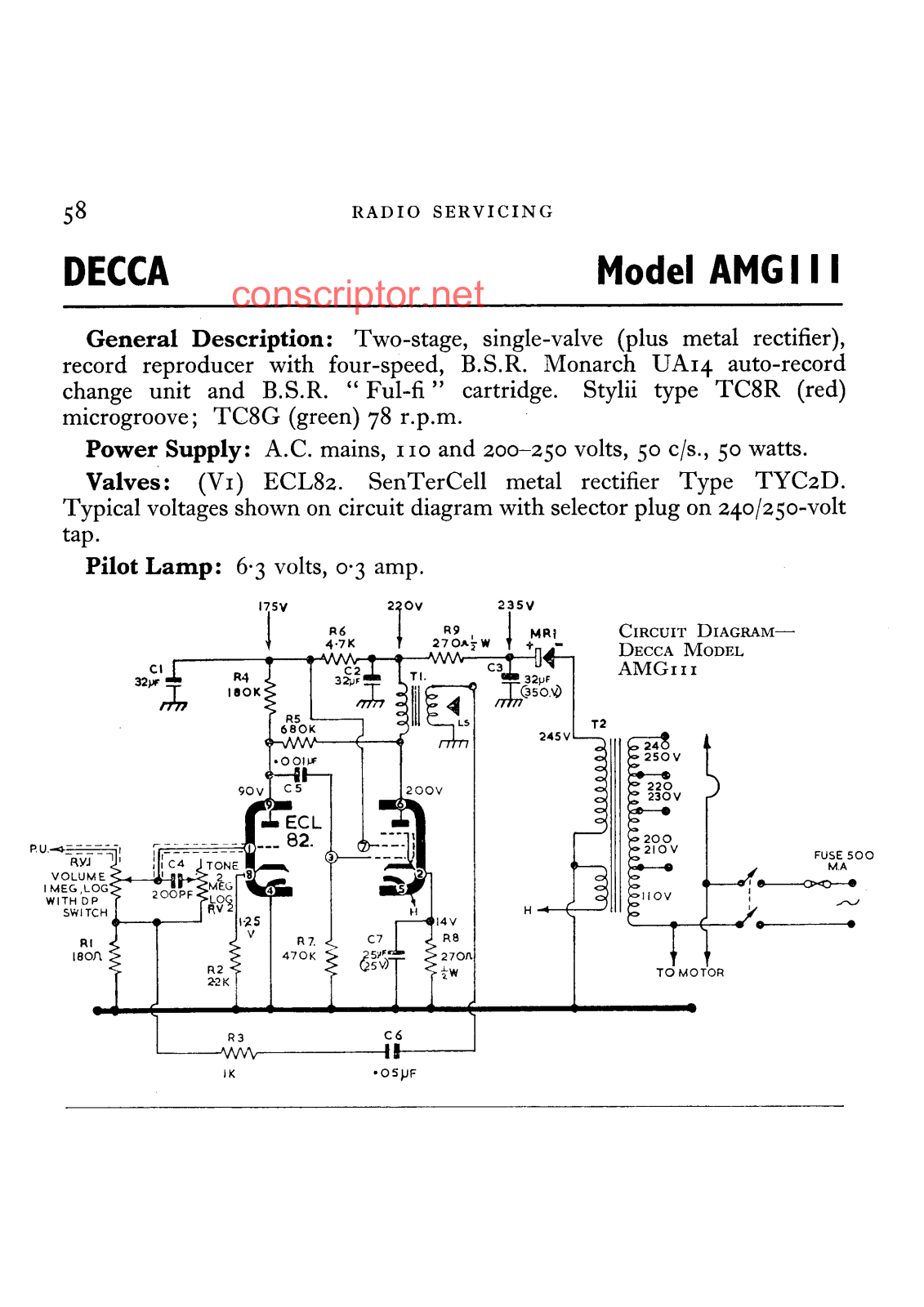 Decca AMG 111 Service manual