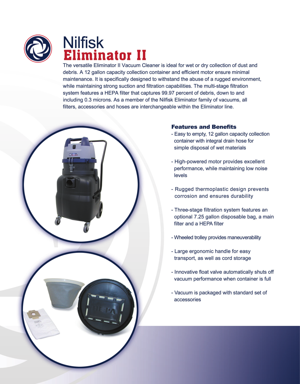 Nilfisk ELIMINATOR II DATASHEET