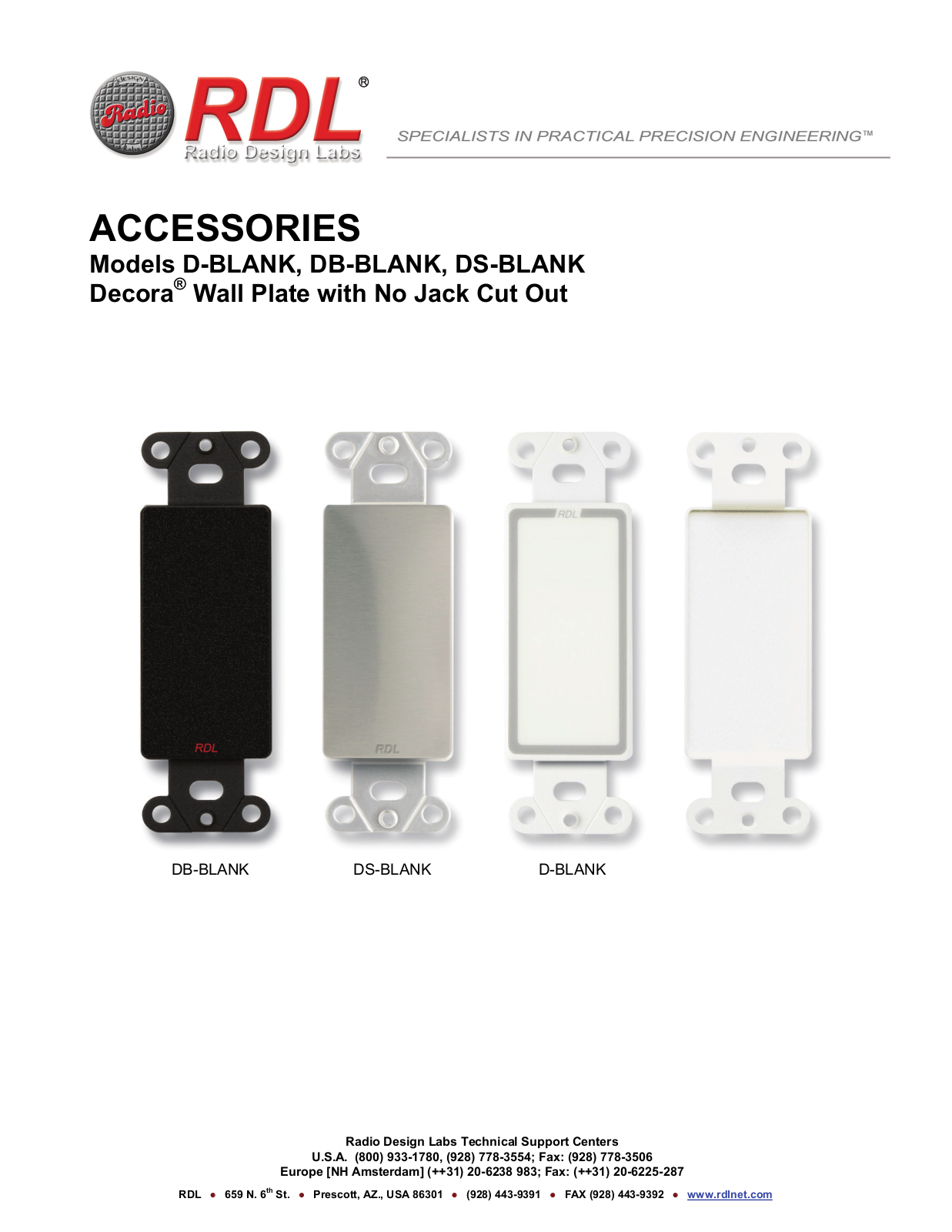 RDL D-BLANK, DS-BLANK Datasheet