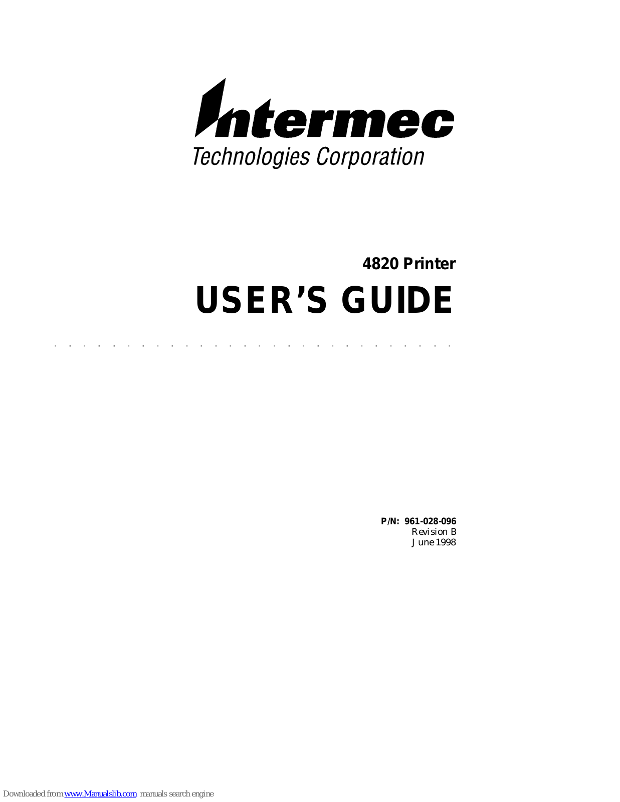 Intermec 4820F, 4820 User Manual - ManualMachine.com