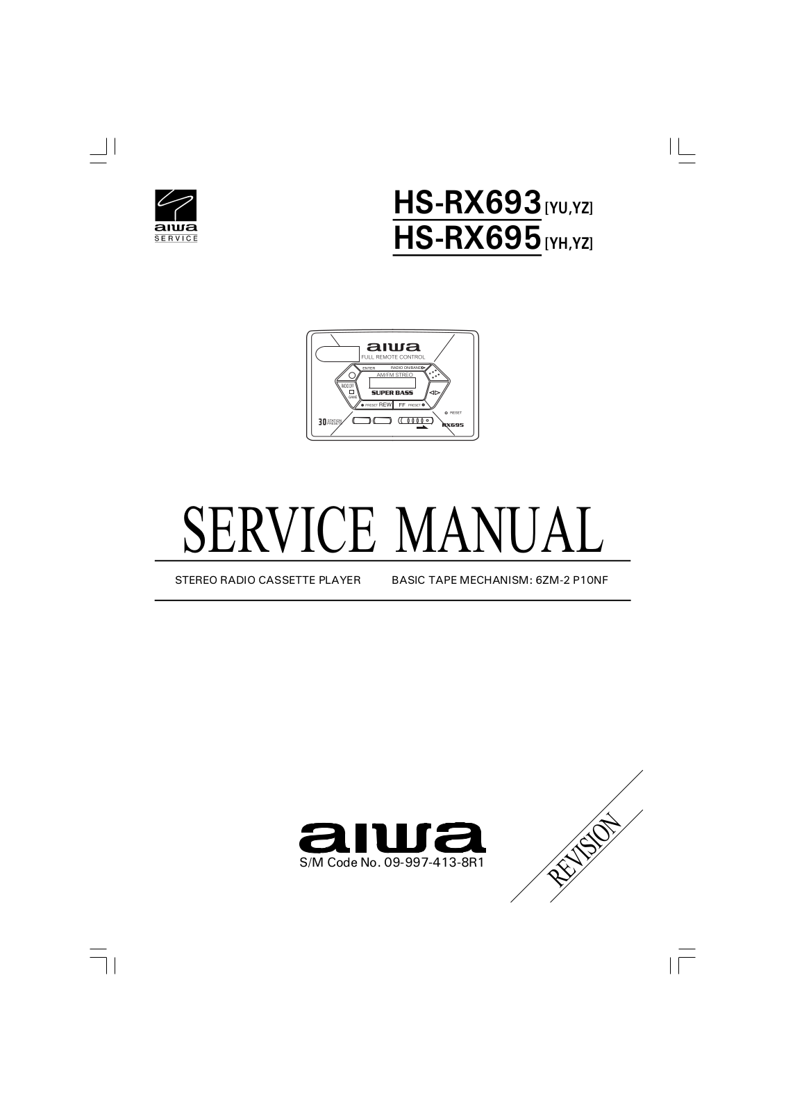 AIWA HS RX693RD, HS RX693 Service Manual