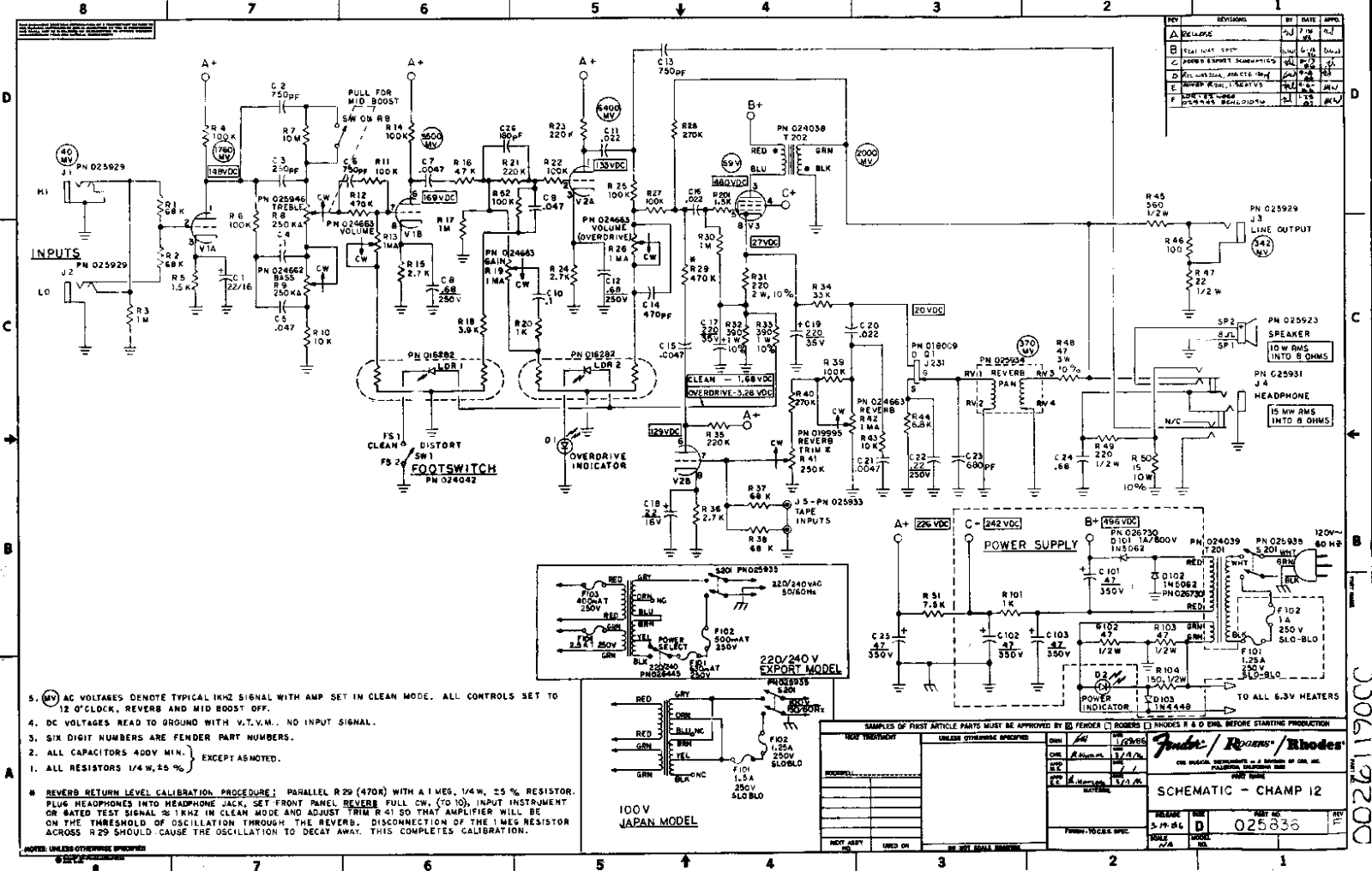 Fender Champ-12 Schematic