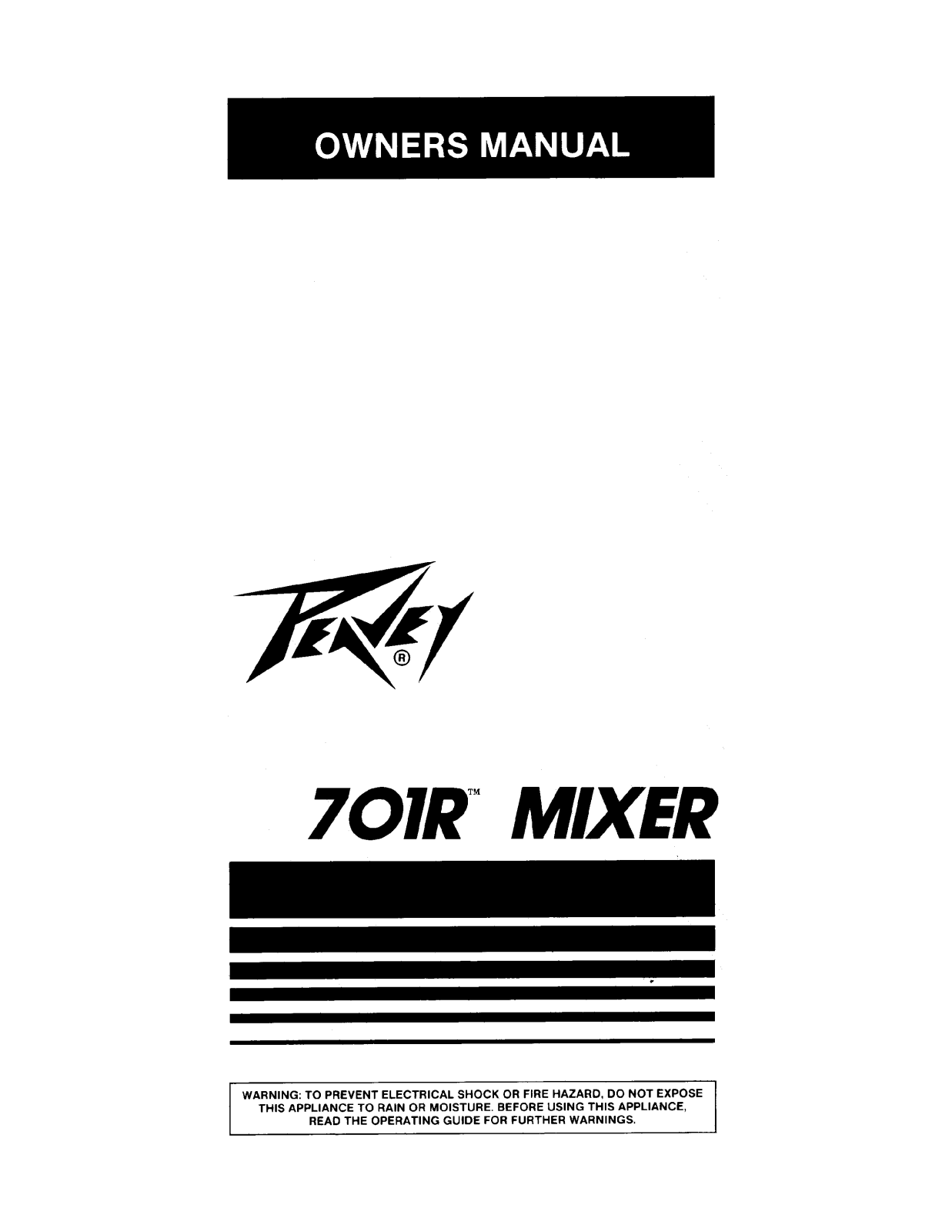 Peavey 701R User Manual