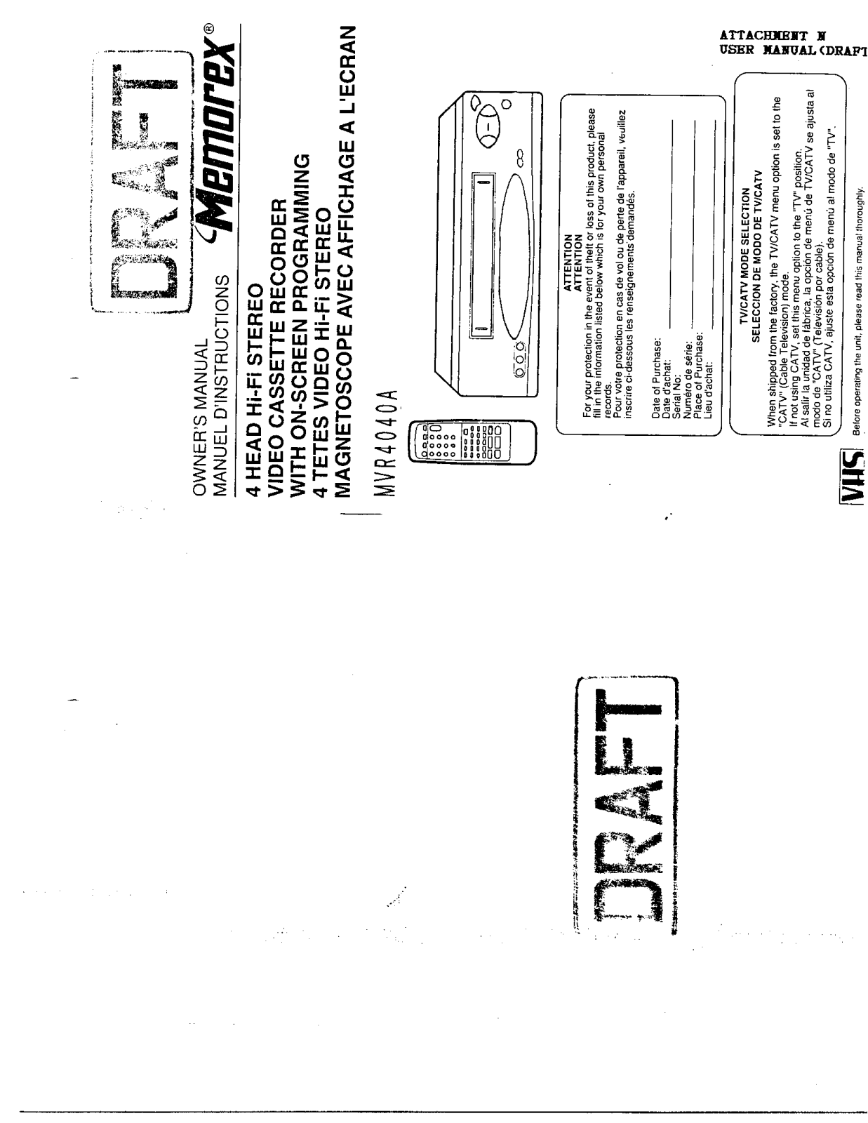 ORION ELECTRIC M4C9A User Manual