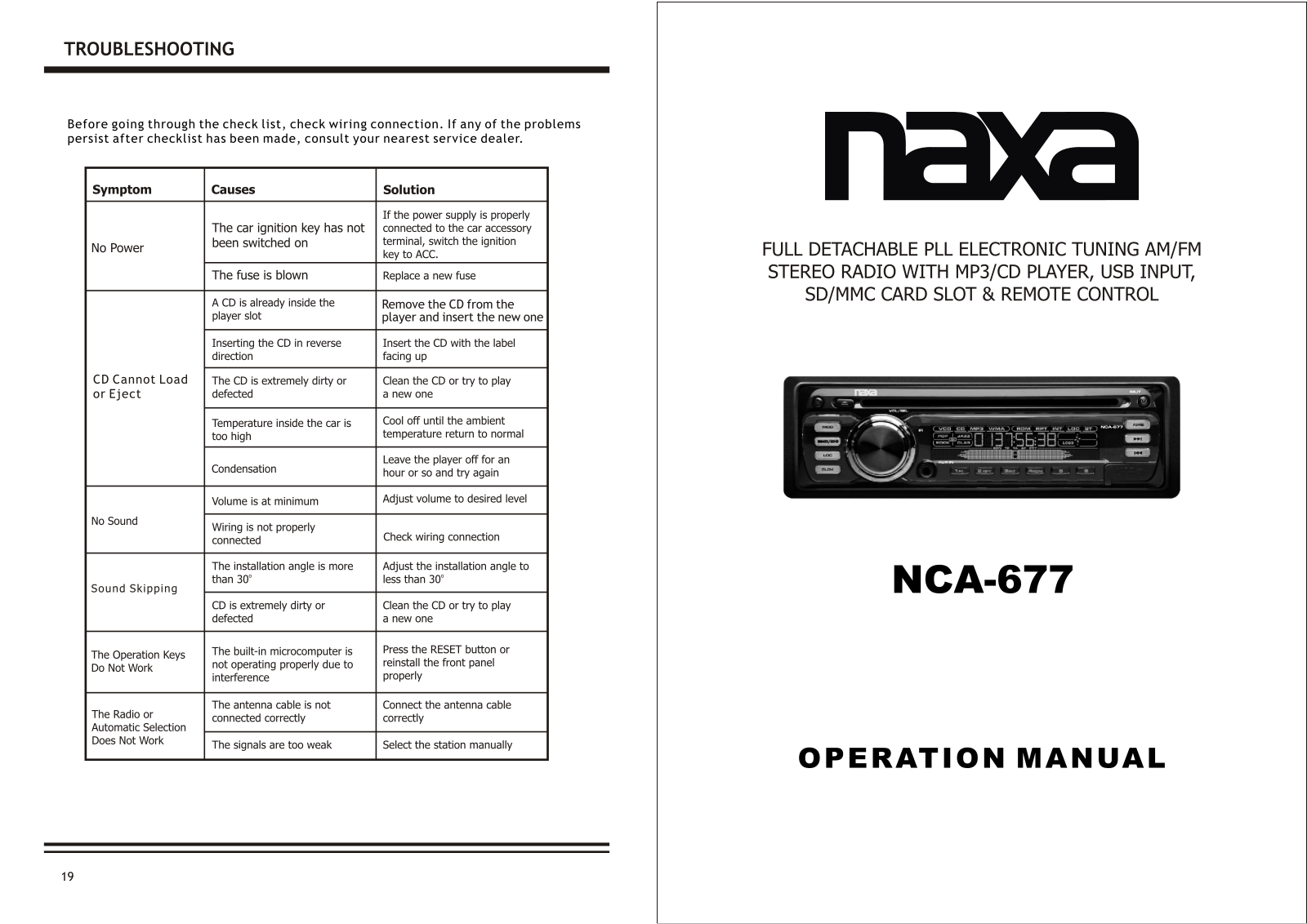 Naxa NCA-677 User Manual