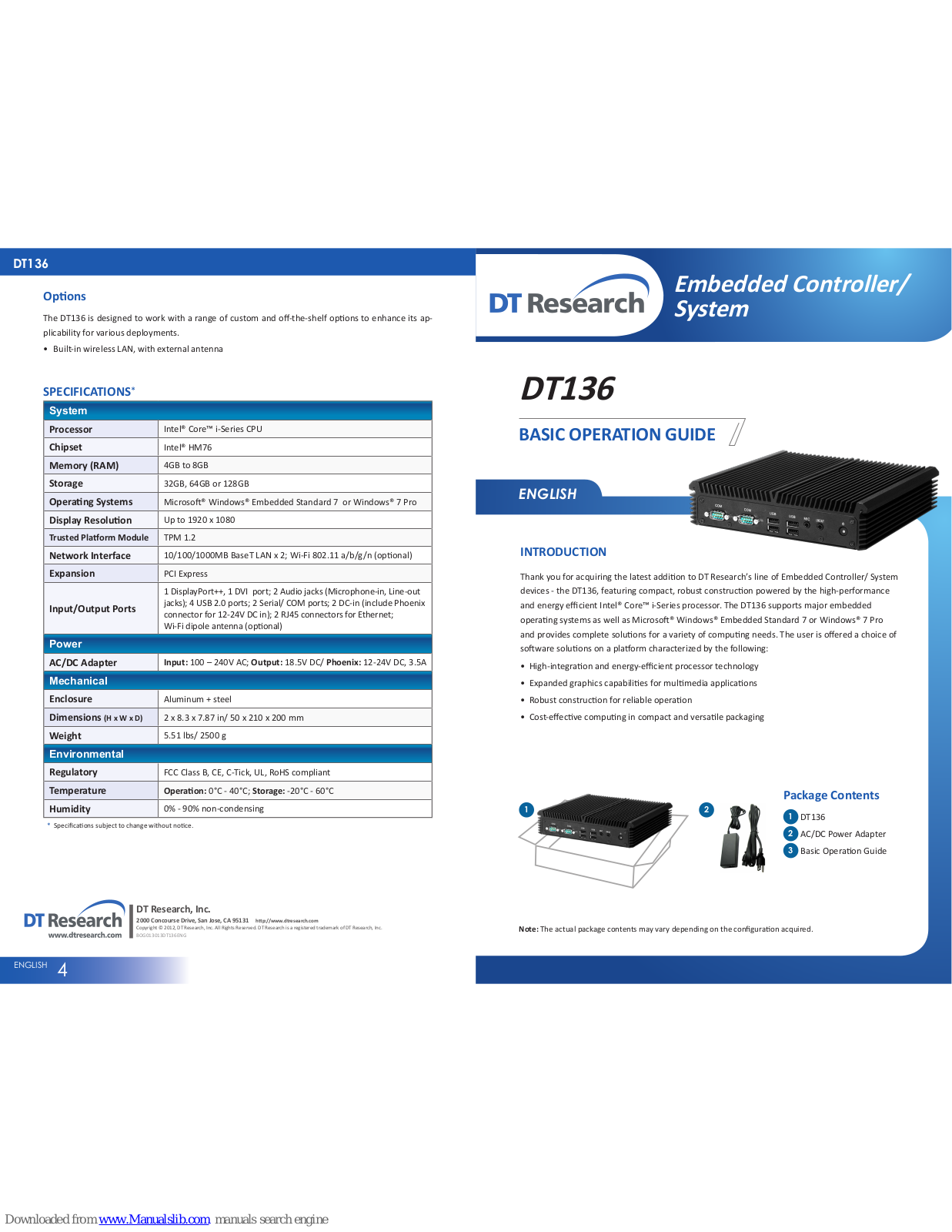 DT Research DT136 Basic Operation Manual