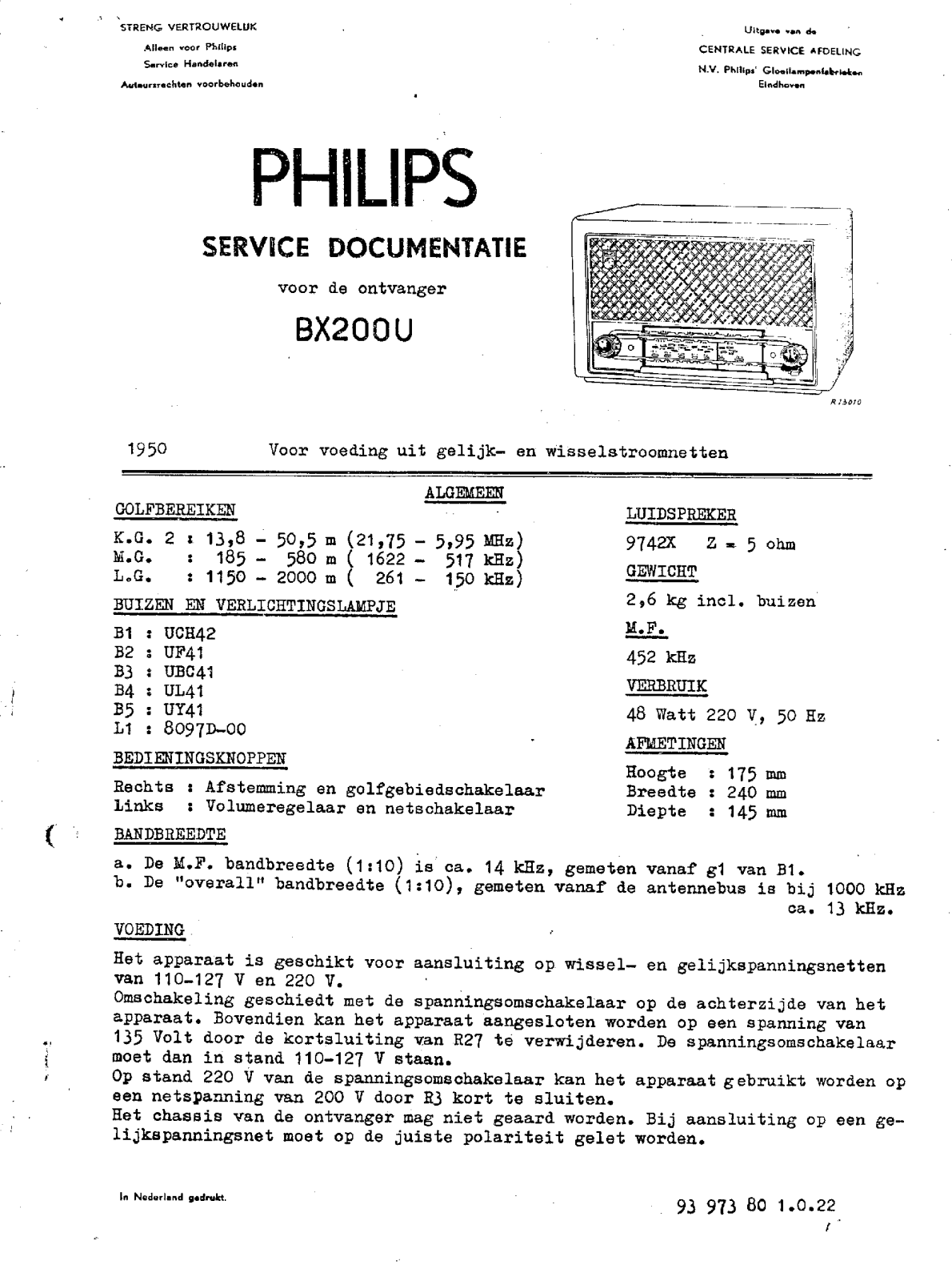 Philips BX-200-U Service Manual