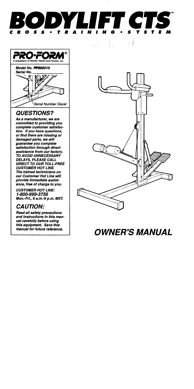 ProForm PF202010 User Manual