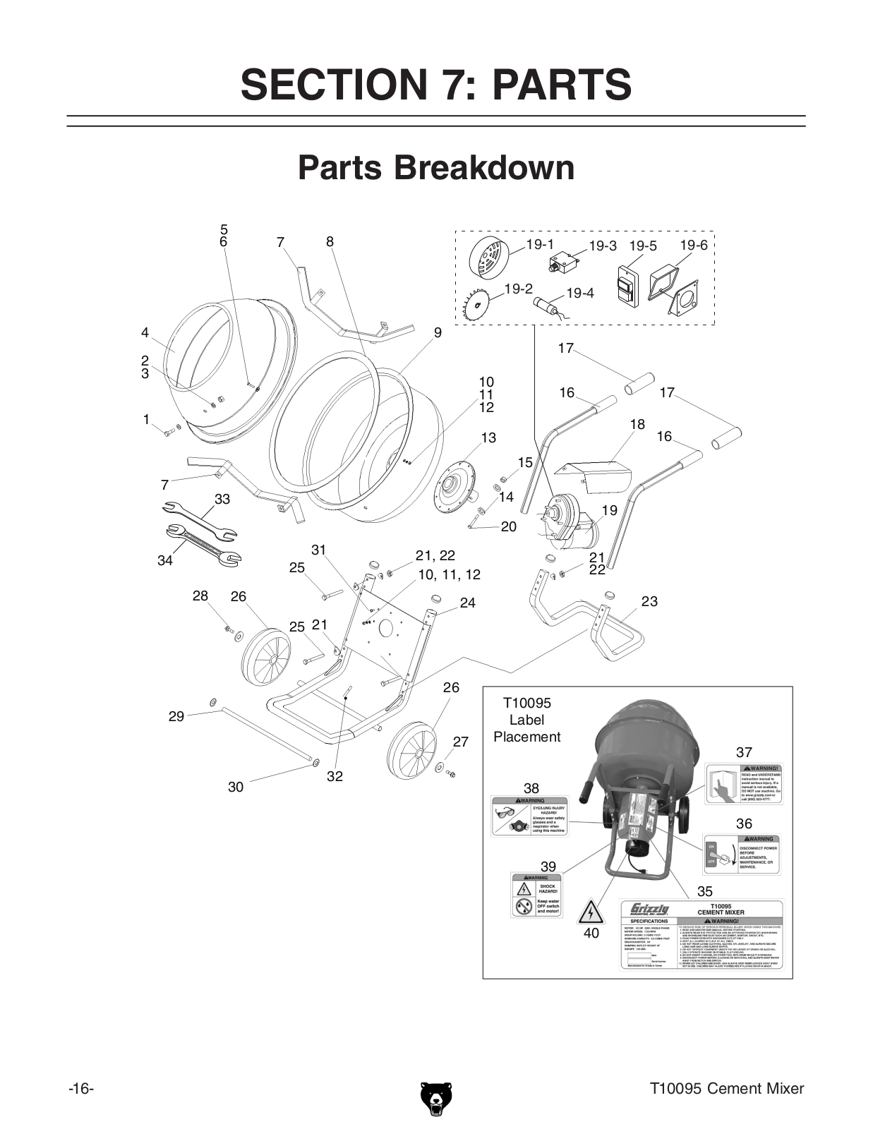 Grizzly T10095 User Manual