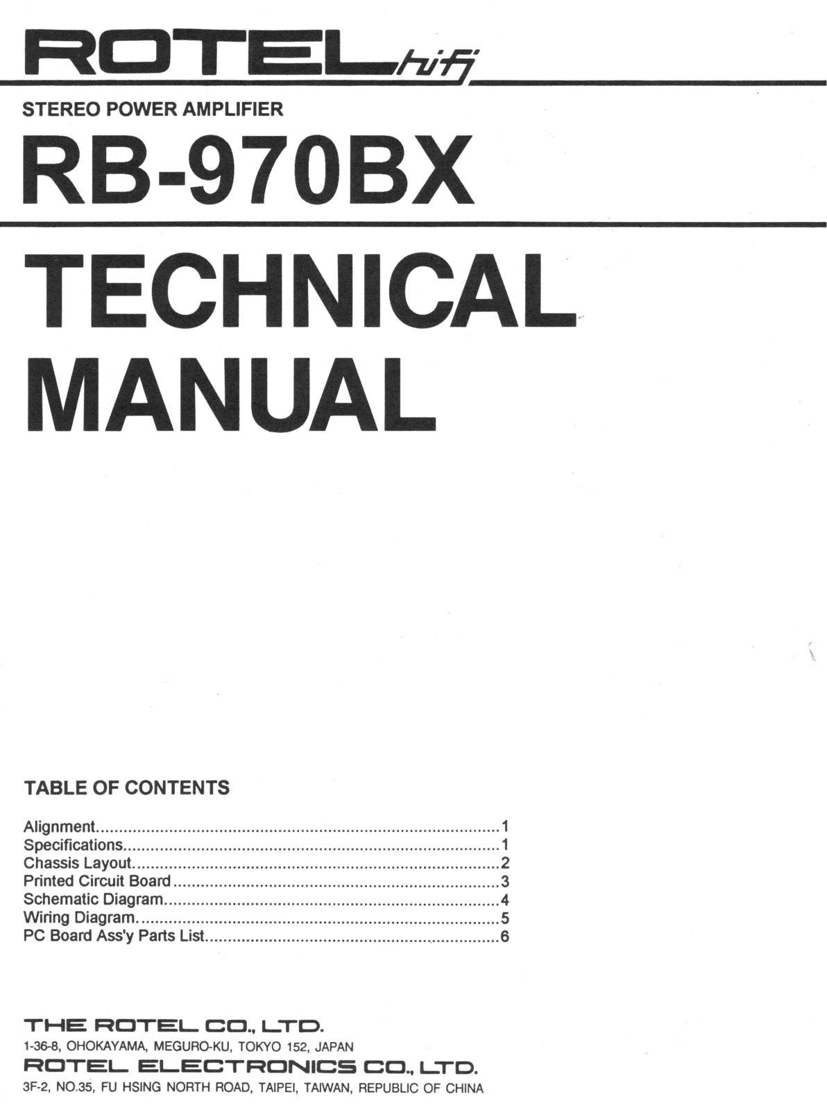 Rotel RB-970-BX Service manual