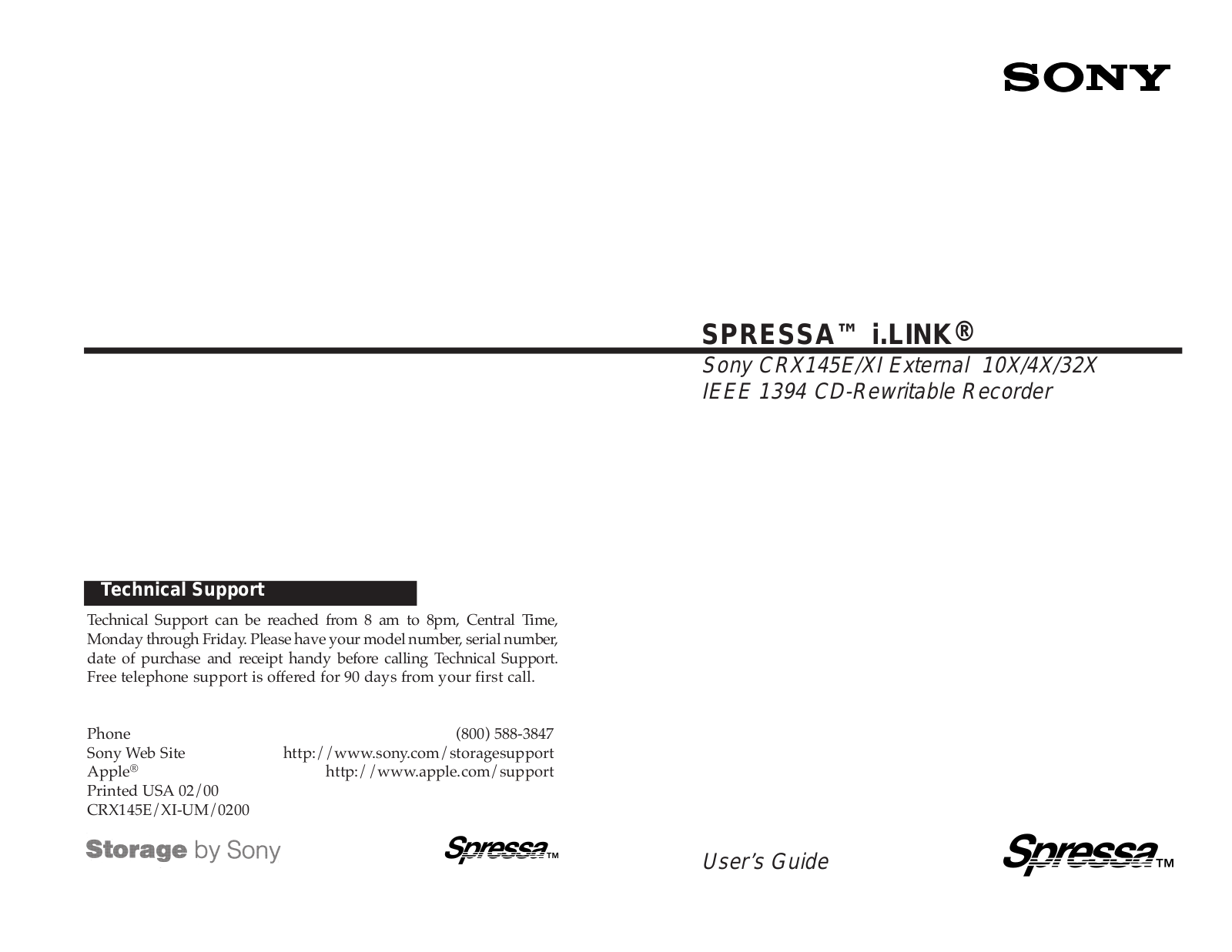 Sony CRX-145EXI User Manual